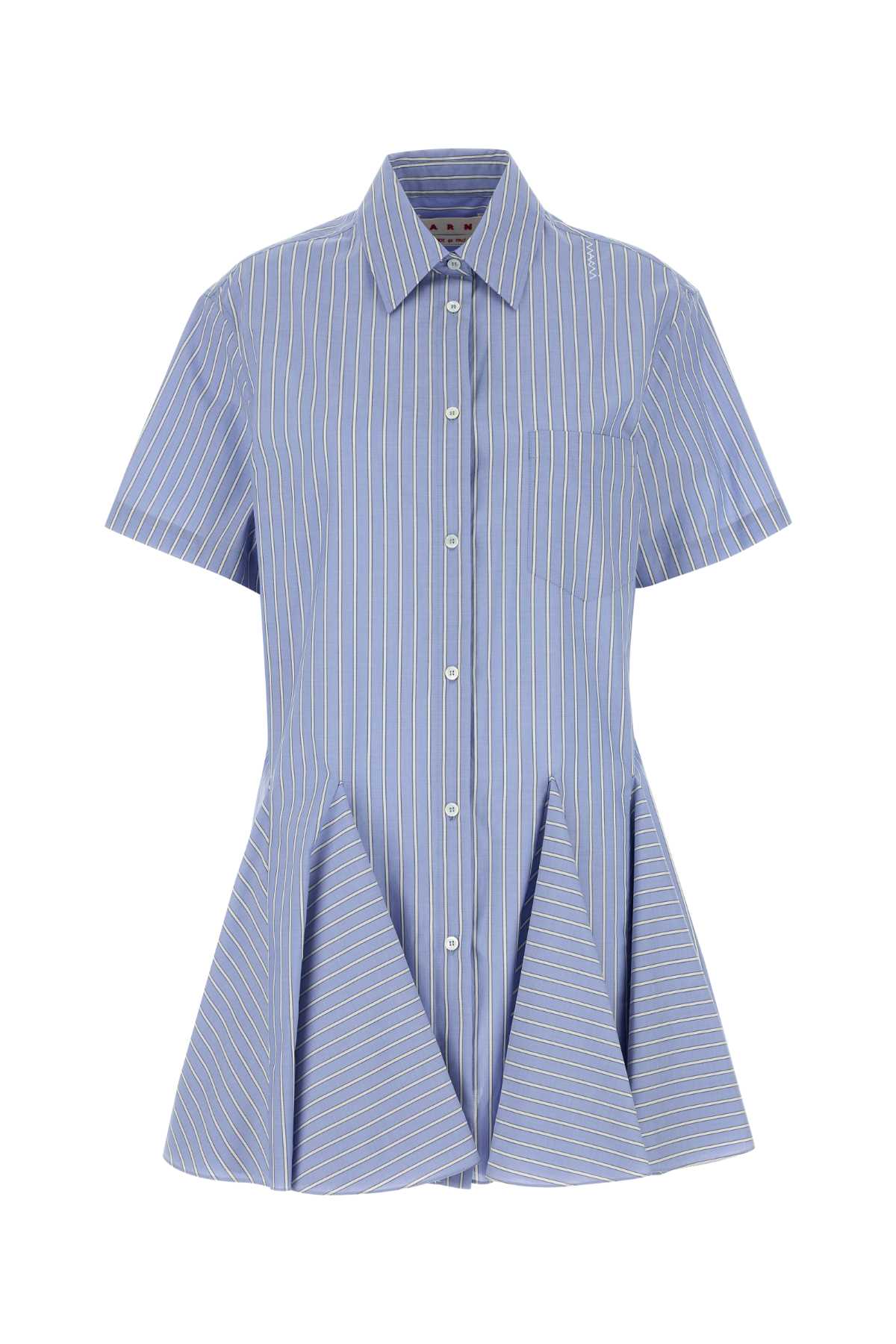 MARNI Embroidered Poplin Mini Shirt Dress