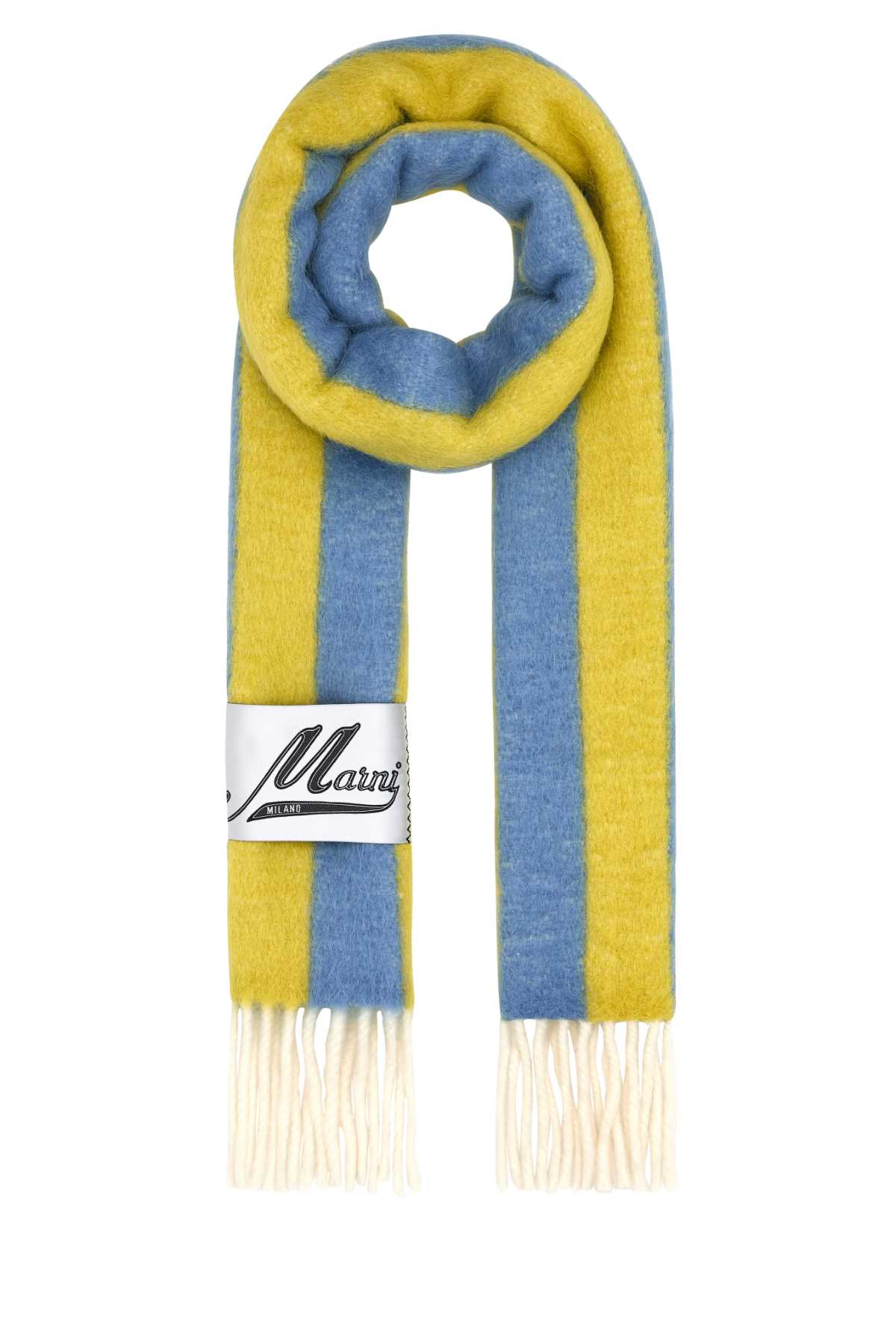 MARNI Embroidered Wool Blend Scarf 185 cm x 20 cm
