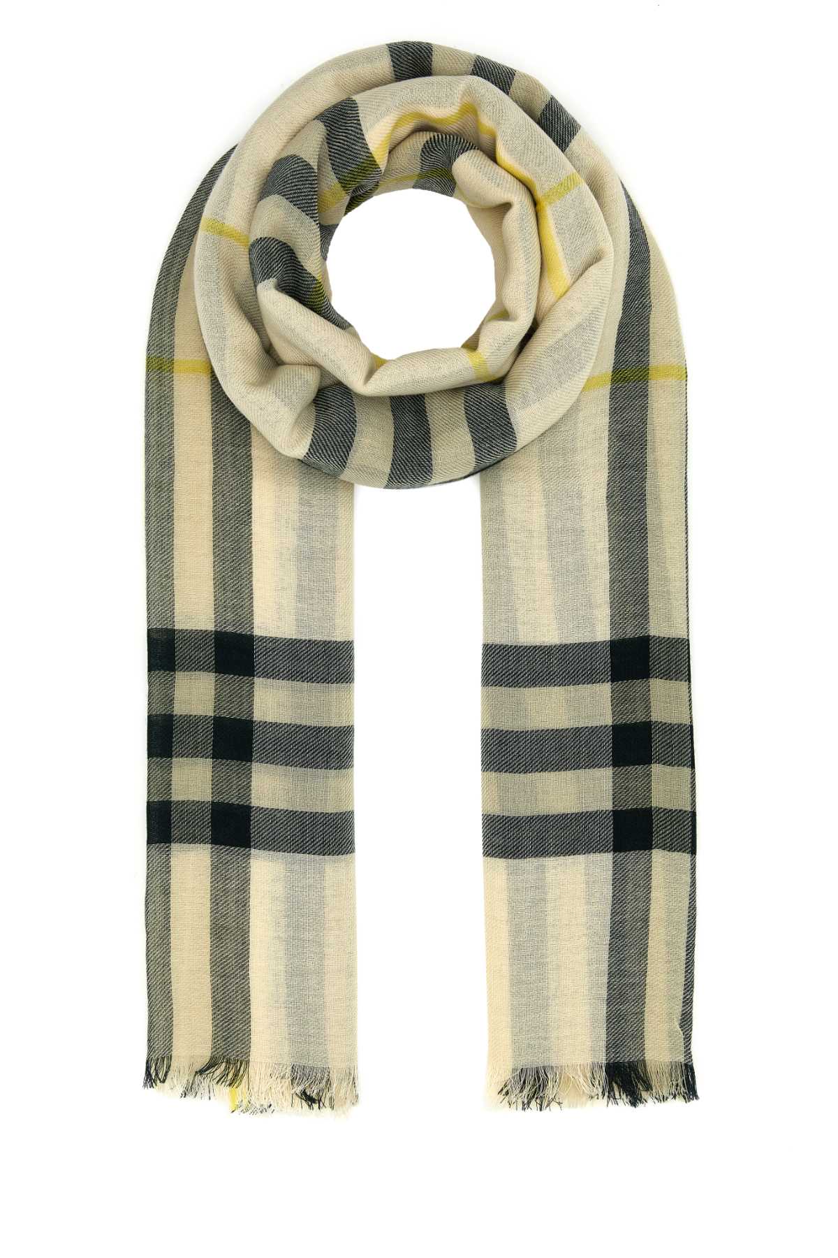 BURBERRY Embroidered Wool Scarf 200 cm x 90 cm - Unisex Fashion Accessory