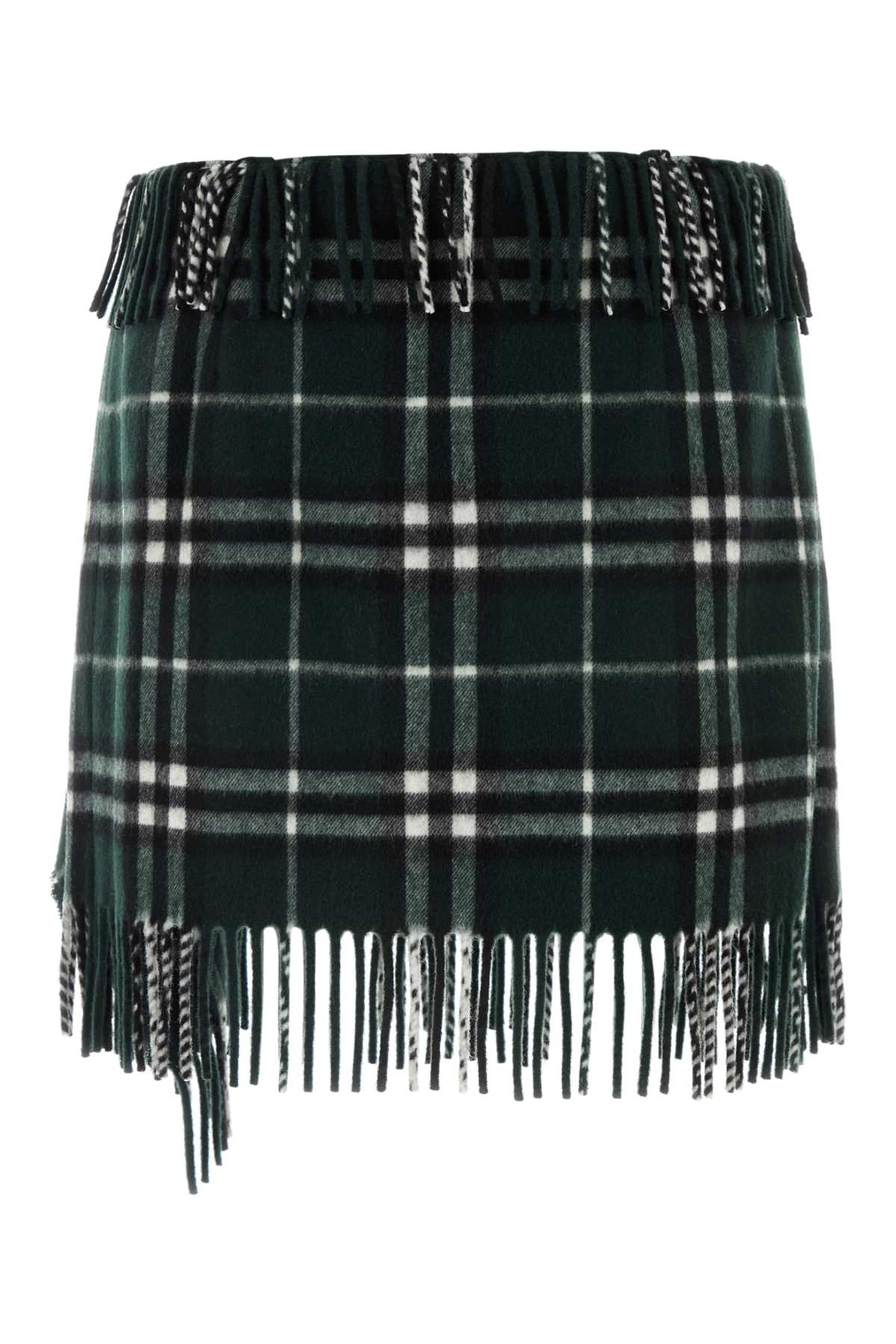 BURBERRY Elegantly Embroidered Wool Blend Mini Skirt