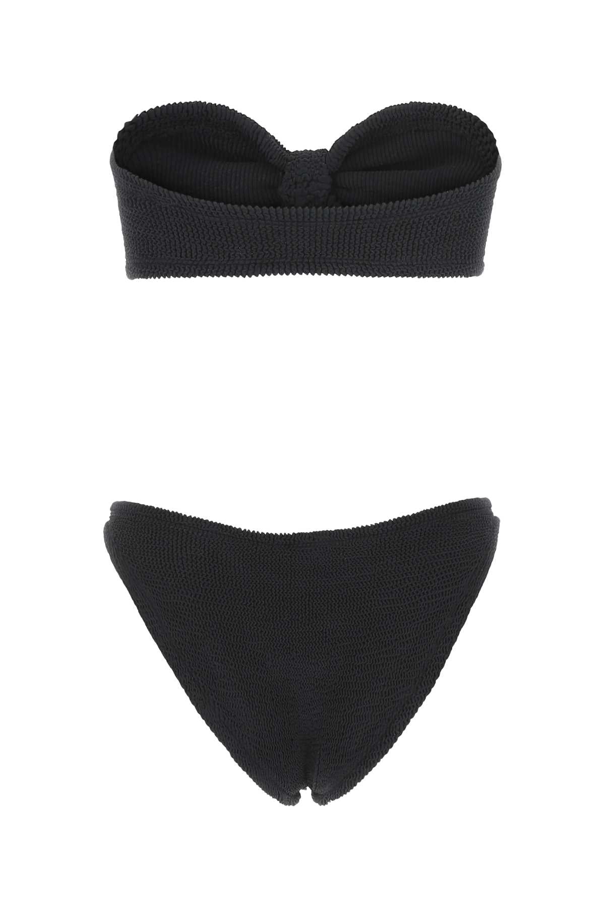 HUNZA G Black Stretch Nylon Jean Bikini