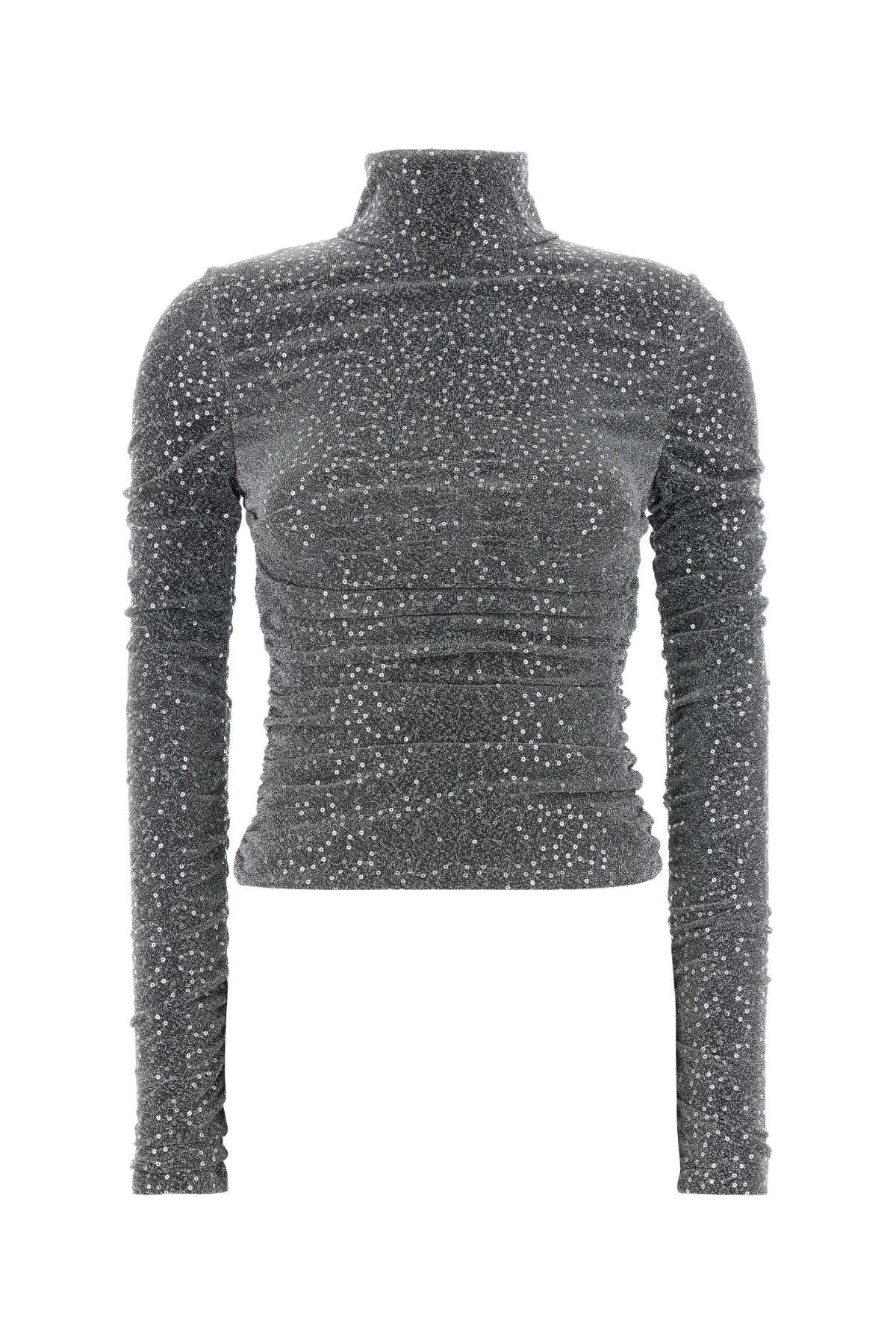 DOLCE & GABBANA Sparkling Silver Mini T-Shirt Top for Women