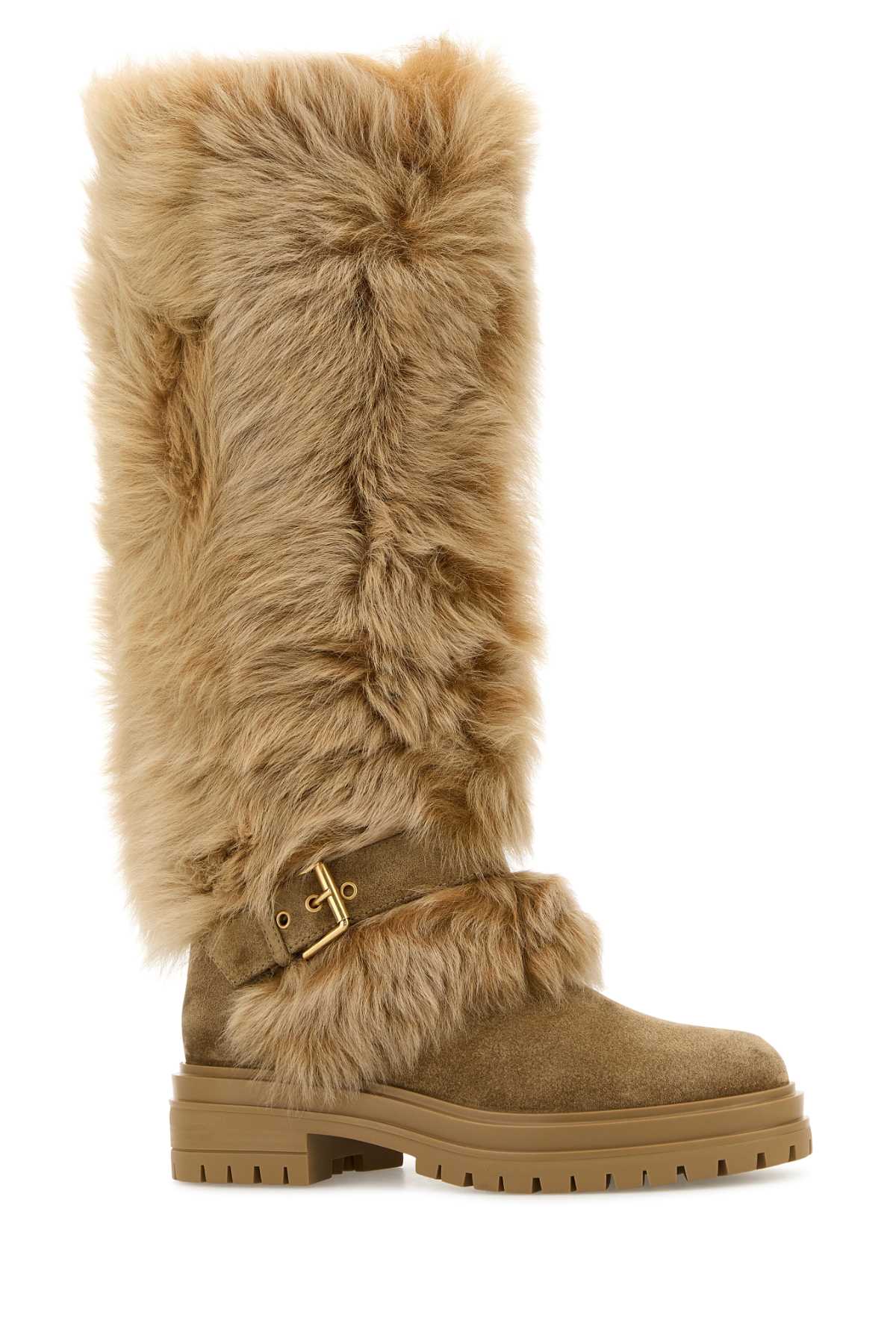 GIANVITO ROSSI Suede and Fur Maverick Boots for Women