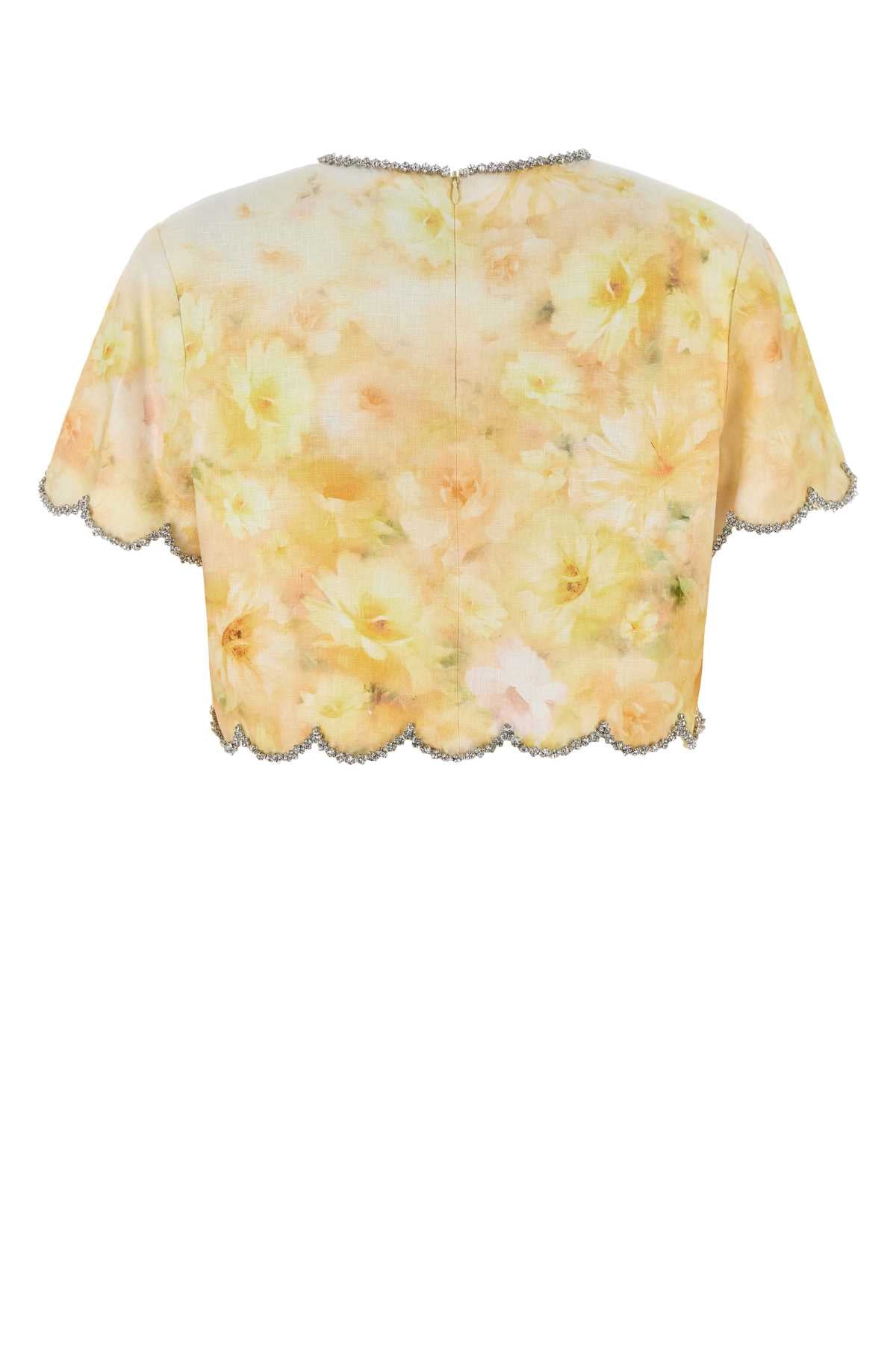 ZIMMERMANN Crush Mini Floral Linen Top