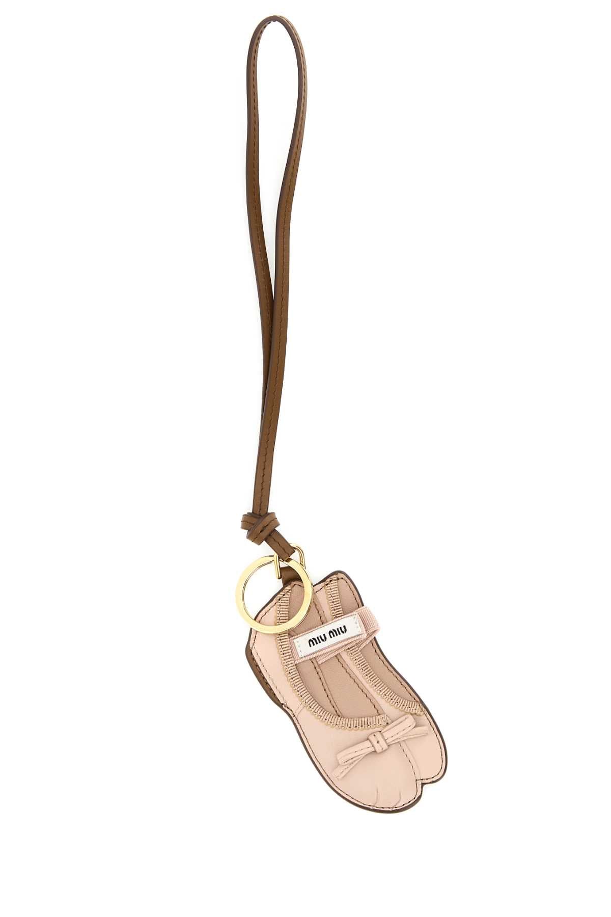 MIU MIU Mini Leather Keyring - 5 cm x 10 cm