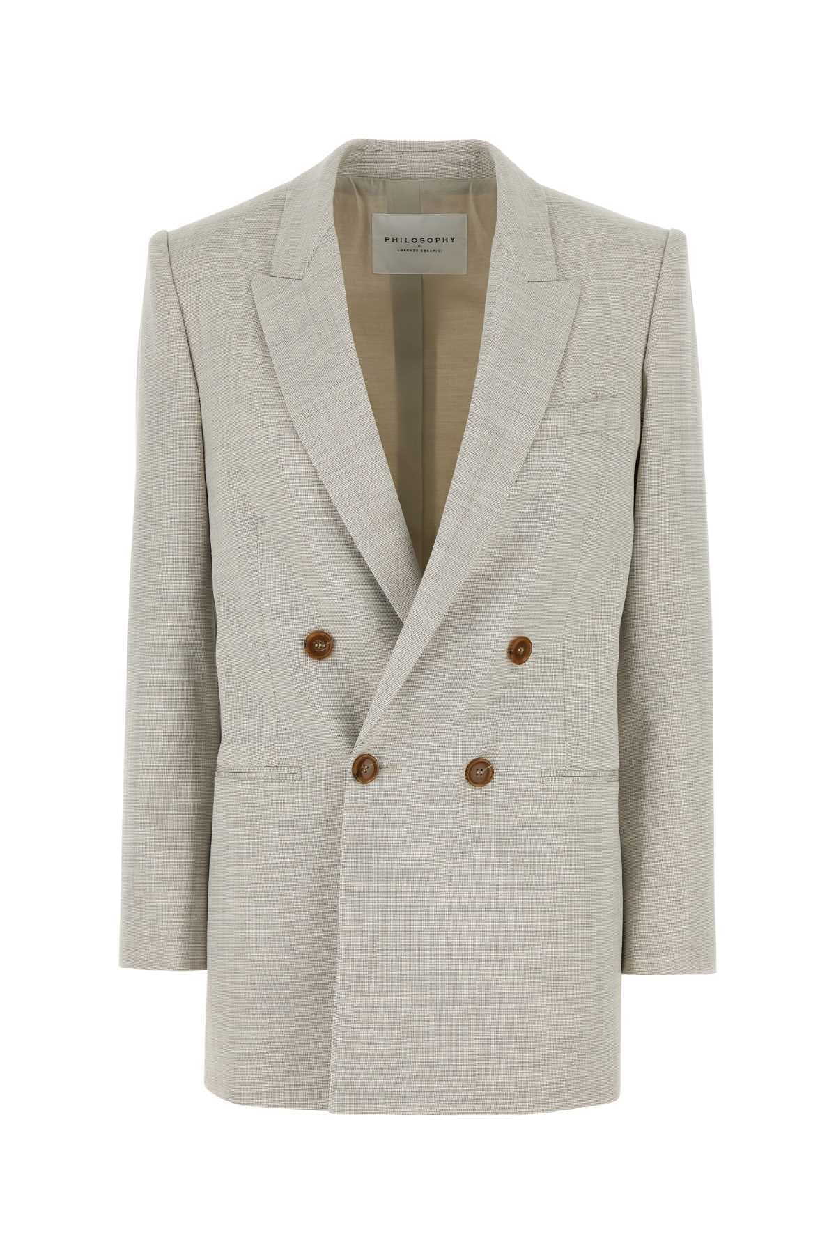 PHILOSOPHY DI LORENZO SERAFINI Melange Stretch Wool Blend Blazer