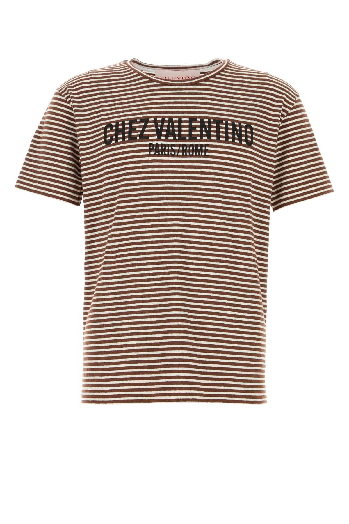 VALENTINO GARAVANI Embroidered Stretch Linen Blend T-Shirt for Men - SS25