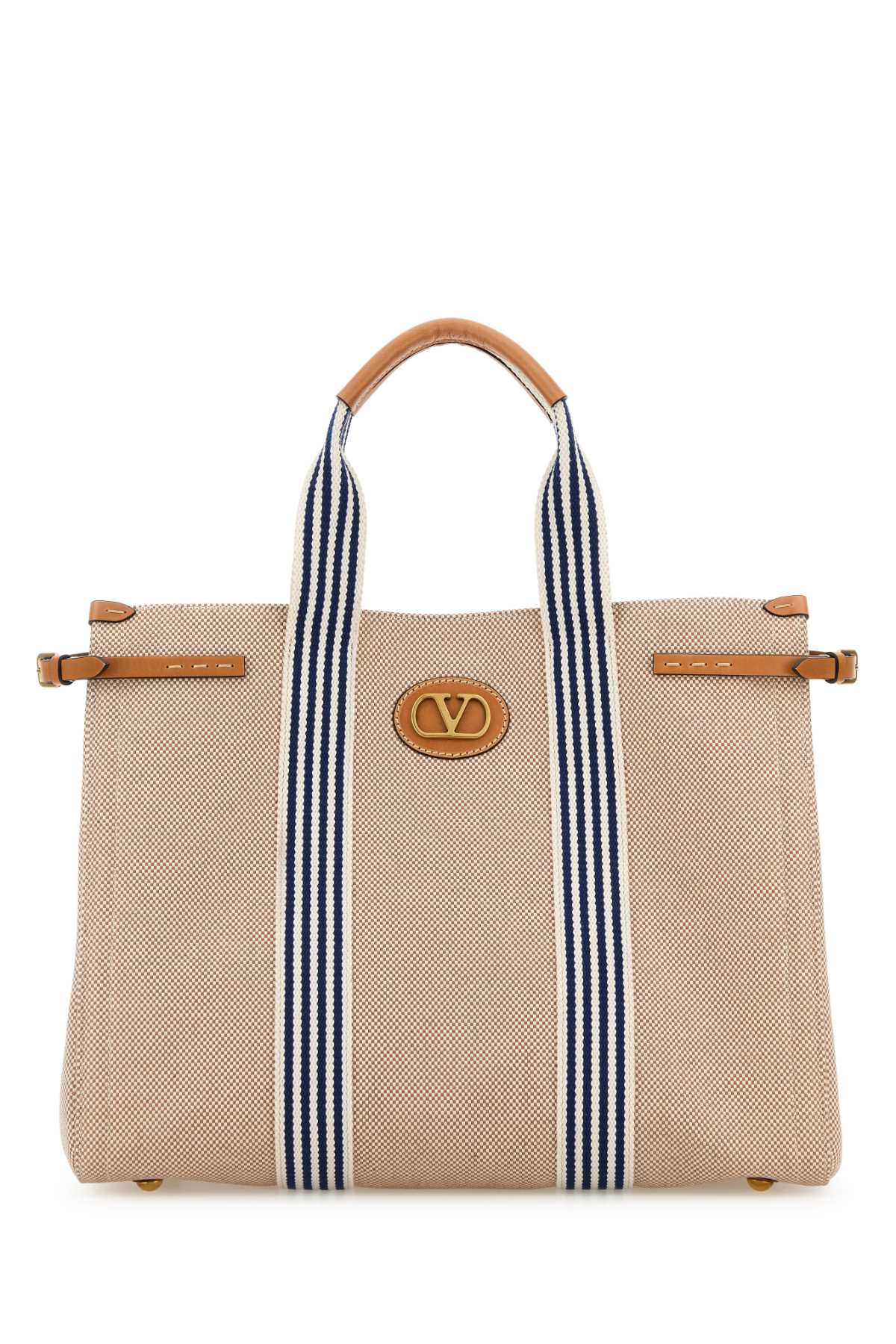 VALENTINO GARAVANI Two-Tone Canvas Antibes Shopping Handbag - 40 cm Width
