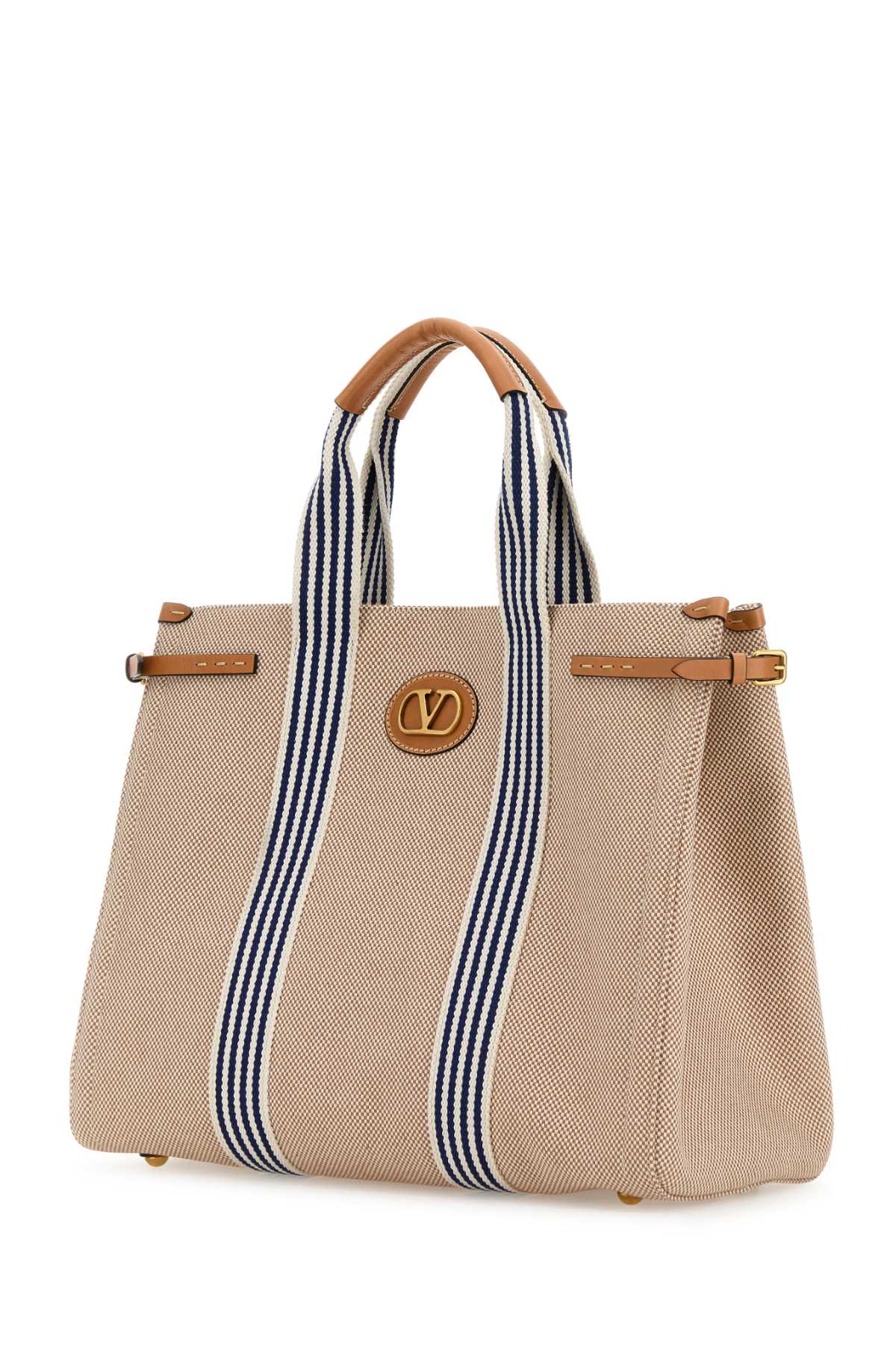 VALENTINO GARAVANI Two-Tone Canvas Antibes Shopping Handbag - 40 cm Width