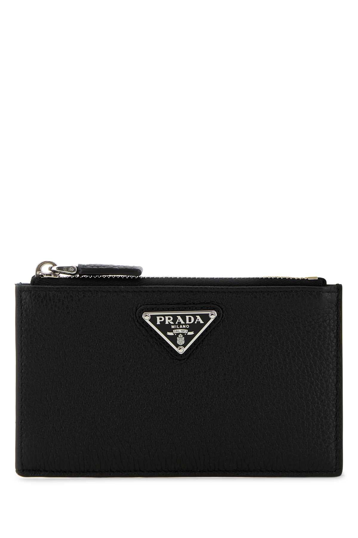 PRADA Mini Leather Card Holder - Elegant Design for Men