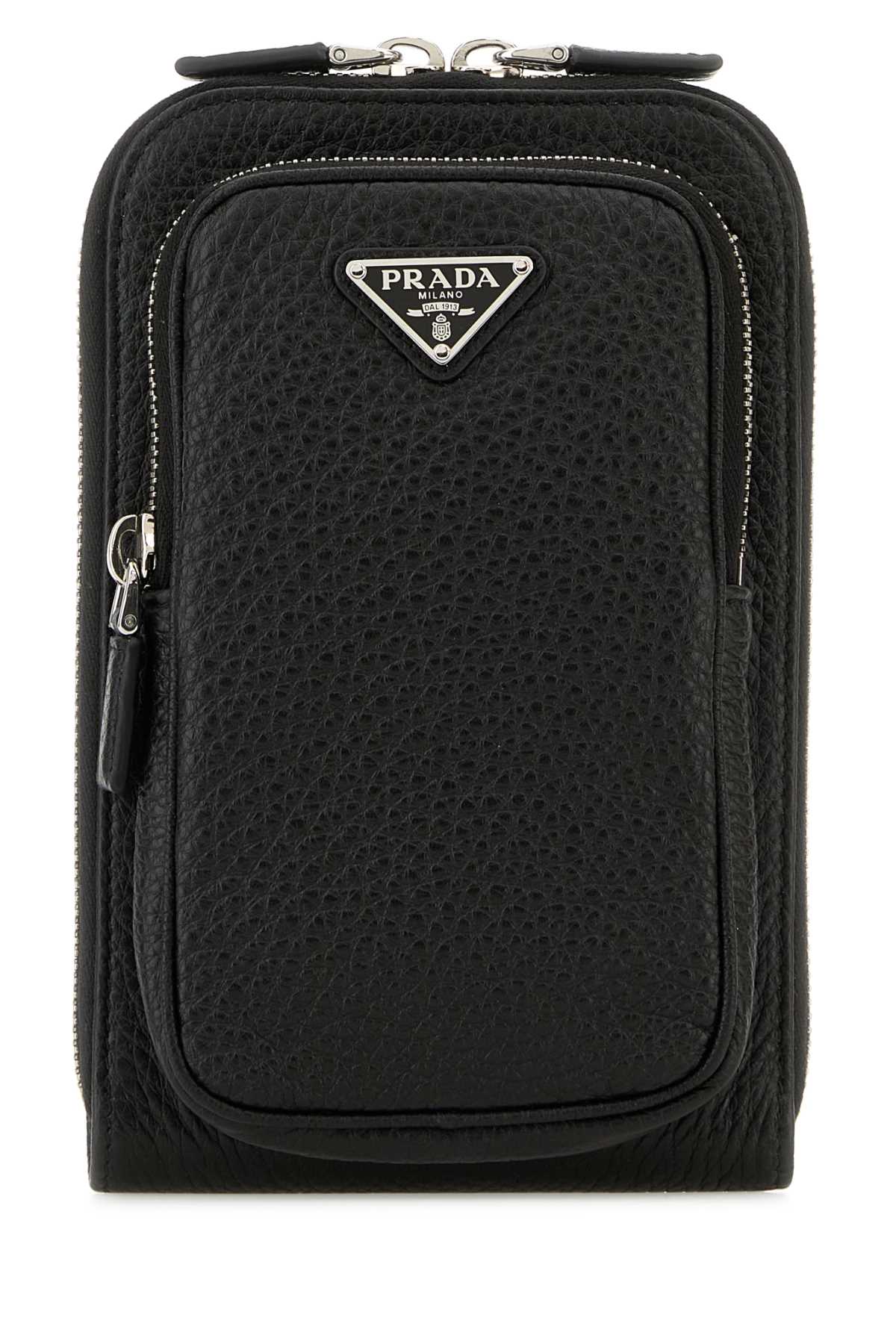 PRADA Mini Leather Phone Case with Adjustable Shoulder Strap