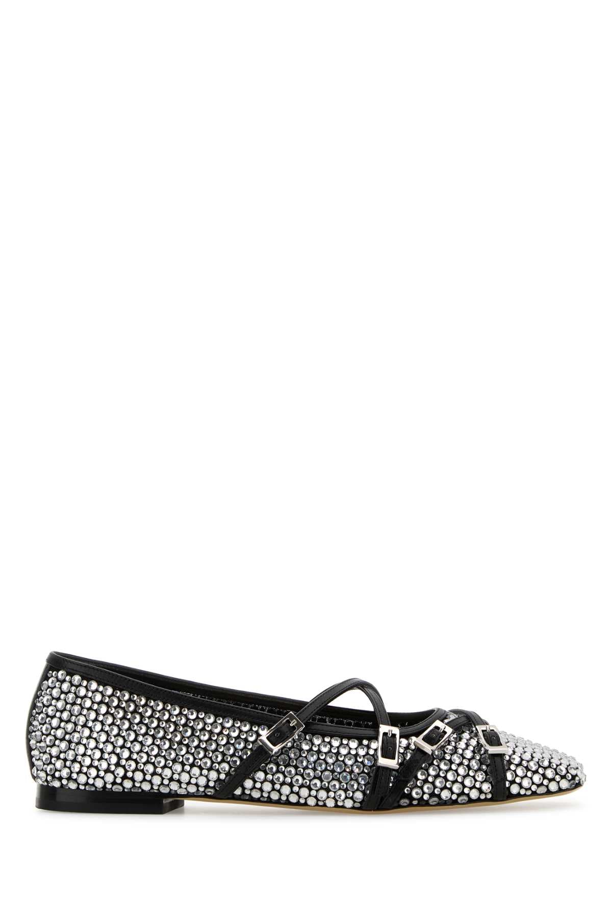 MACH&MACH Embellished Fabric Mini Ballerinas