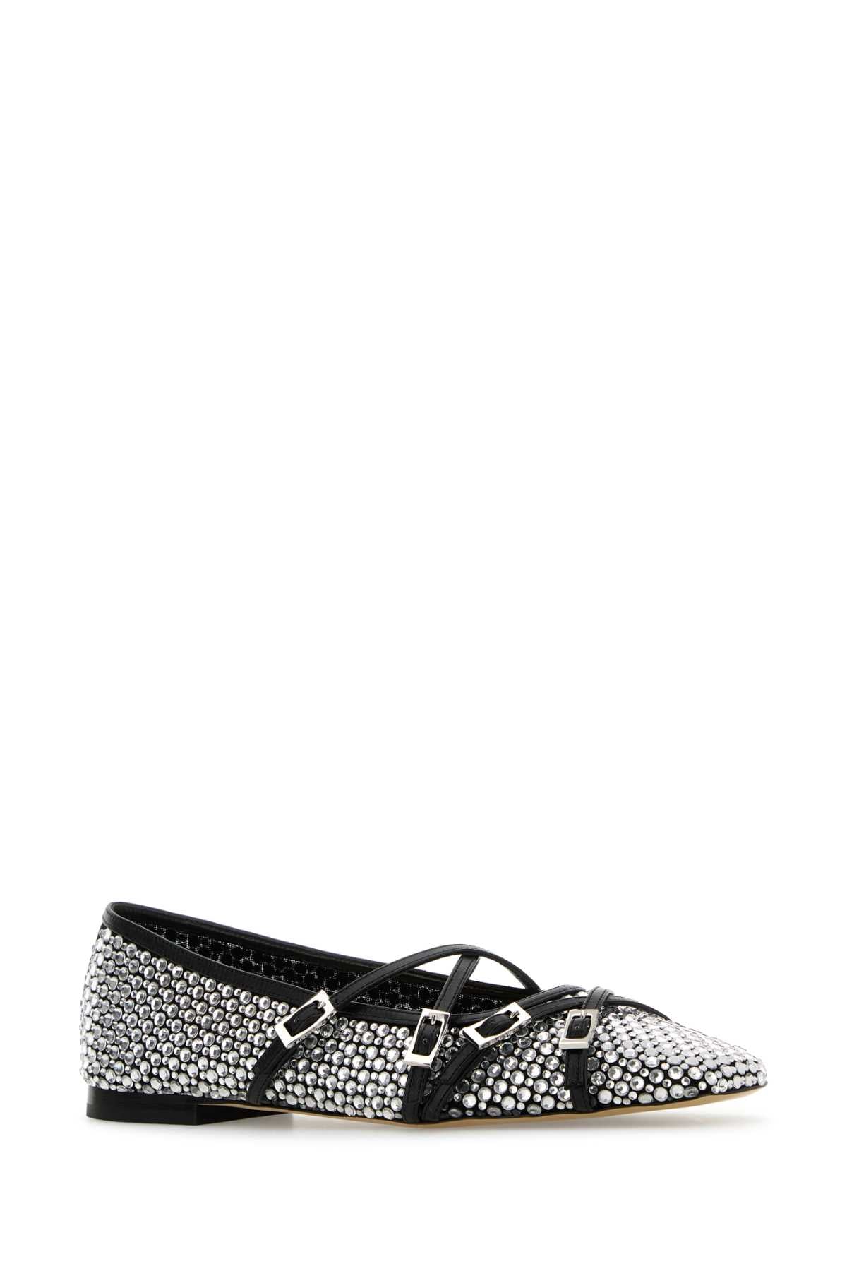 MACH&MACH Embellished Fabric Mini Ballerinas