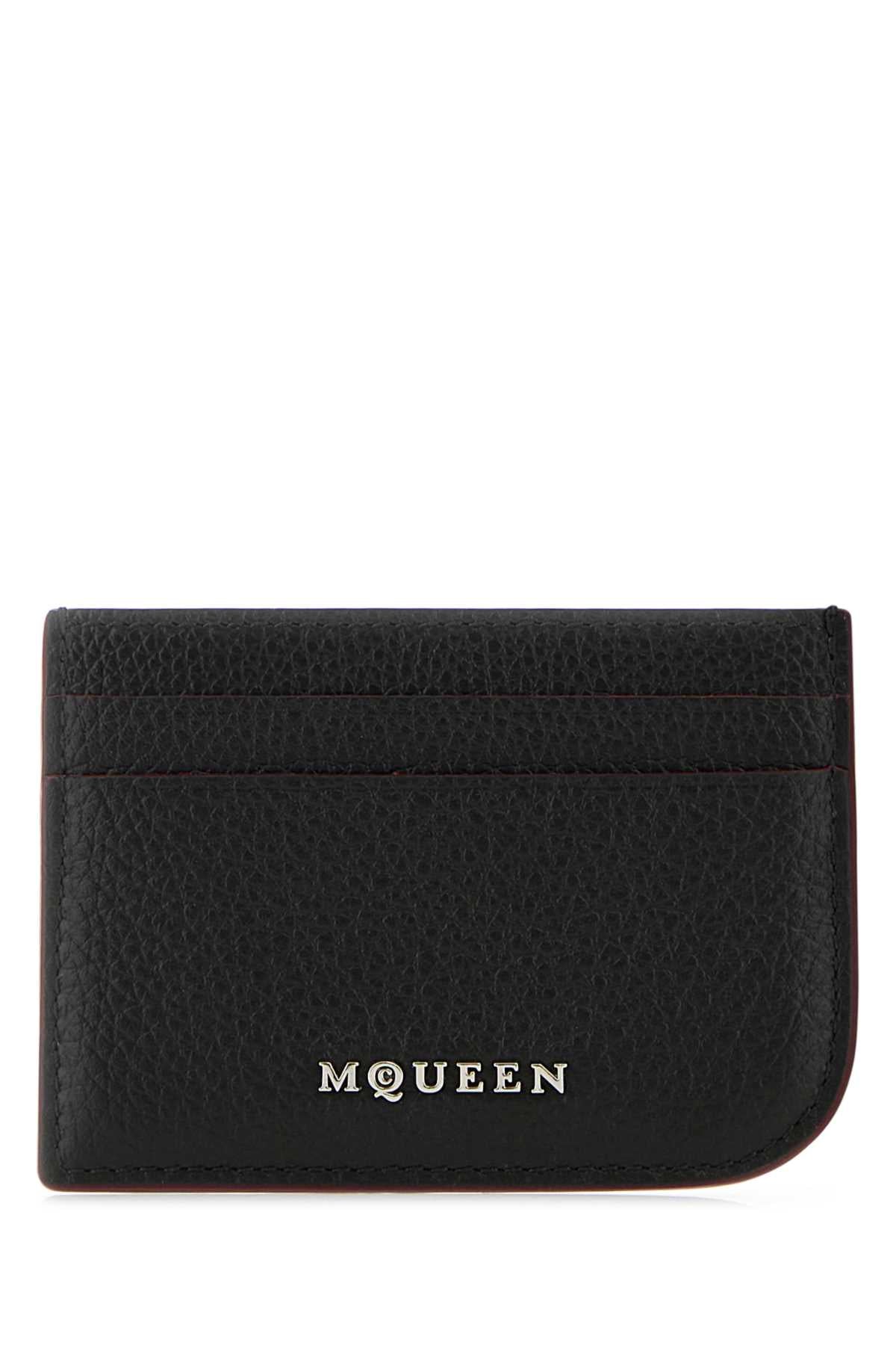 ALEXANDER MCQUEEN Mini Wallet with Oxblood Patent Trims