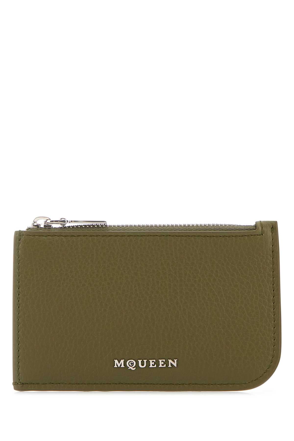 ALEXANDER MCQUEEN Mini Leather Card Holder - 12 cm x 8 cm