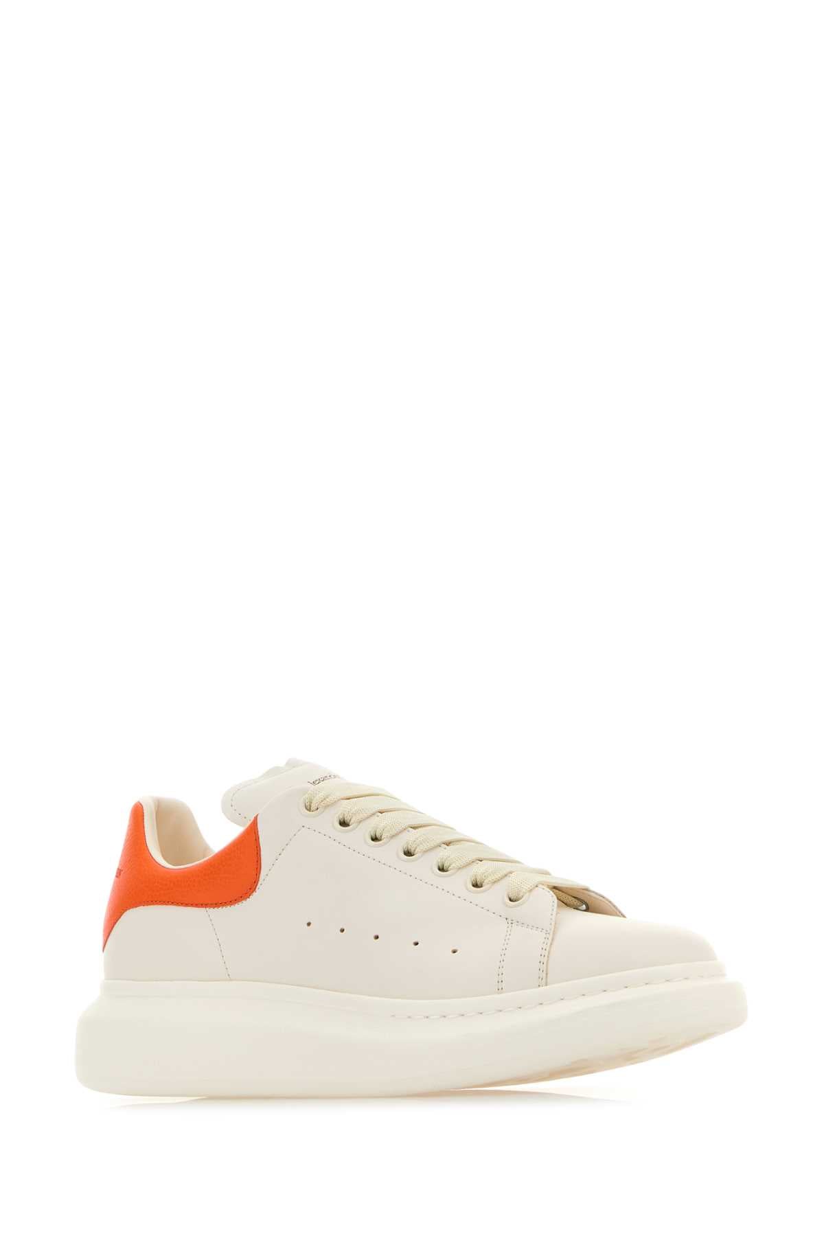 ALEXANDER MCQUEEN Men's Premium Leather Sneakers with Contrast Heel