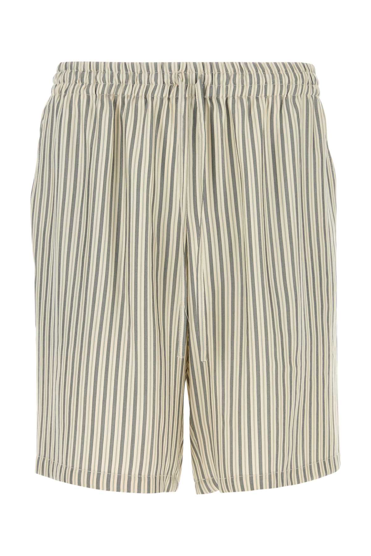 LE KASHA Embroidered Silk Bermuda Shorts for Men