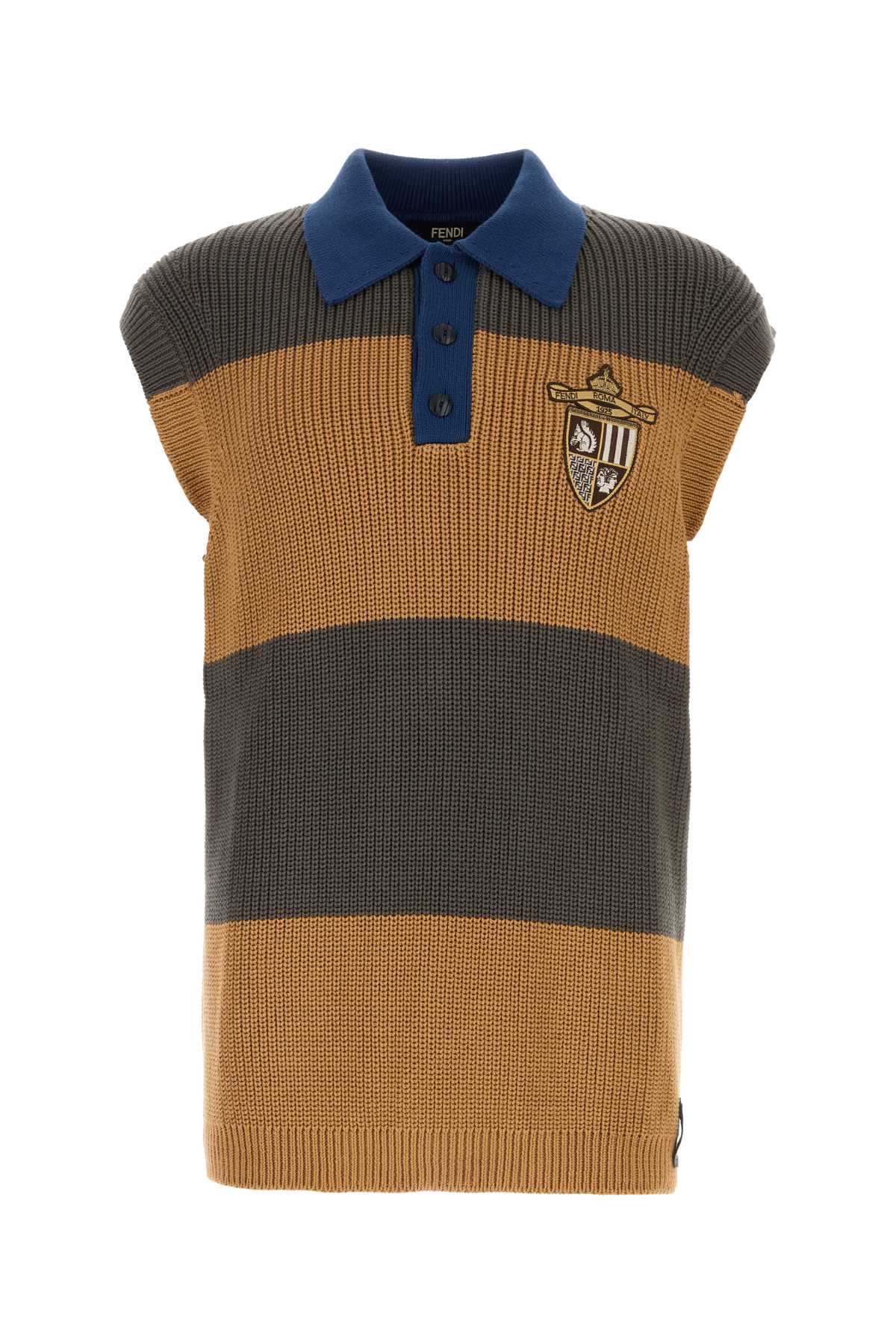 FENDI Embroidered Cotton Vest for Men