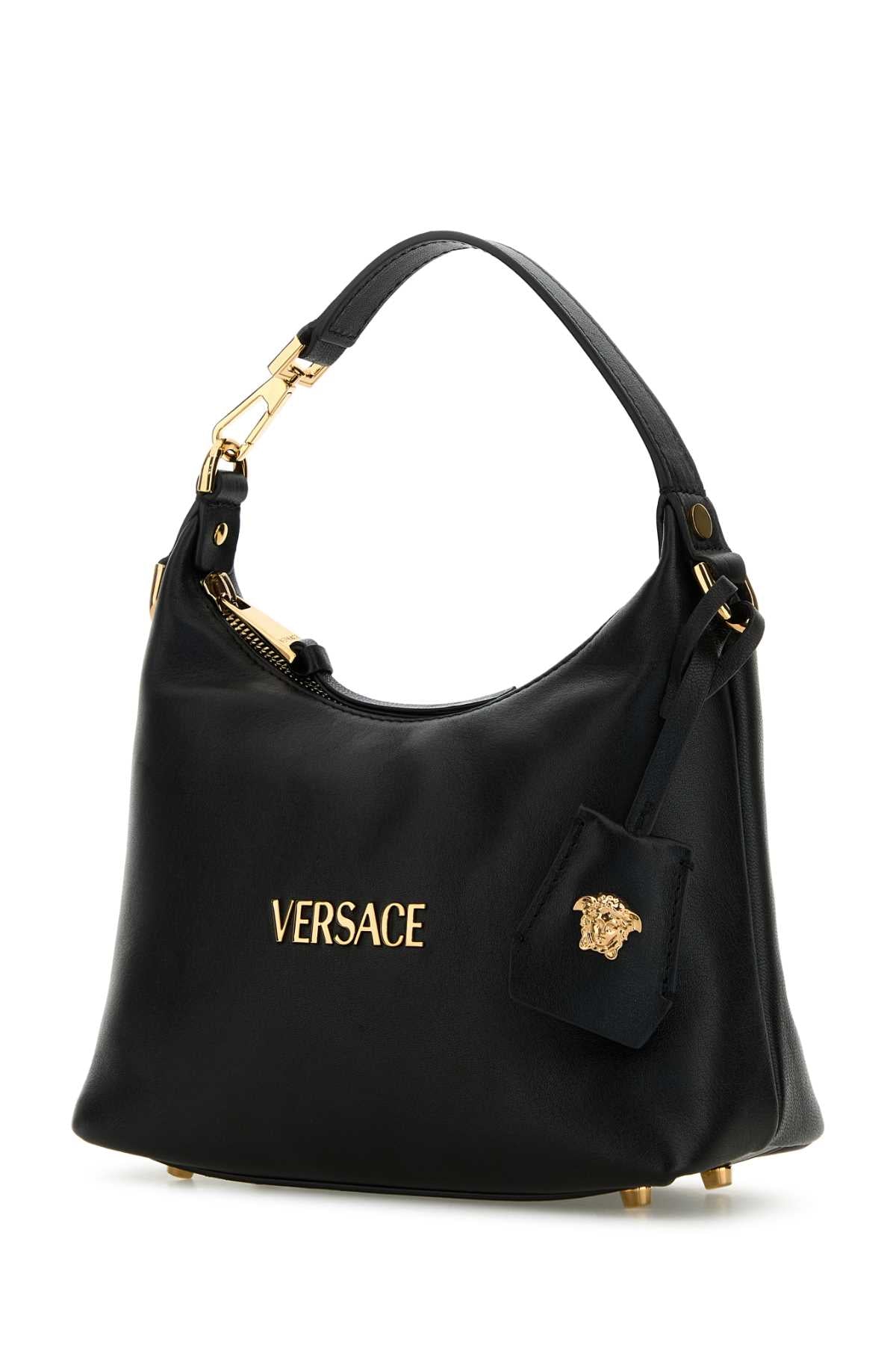 VERSACE Chic Mini Leather Hobo Handbag