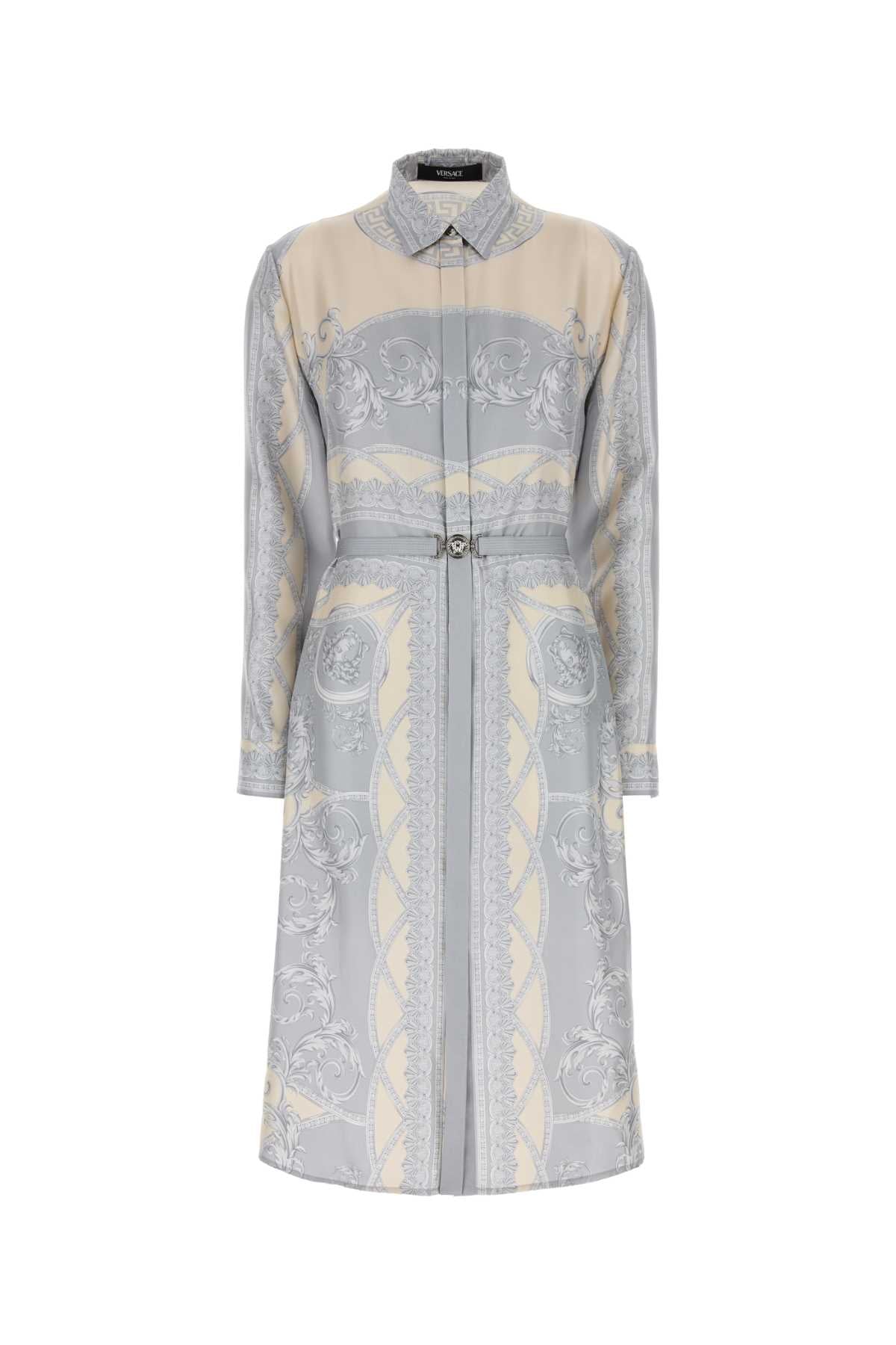 VERSACE Silk Printed Shirt Dress