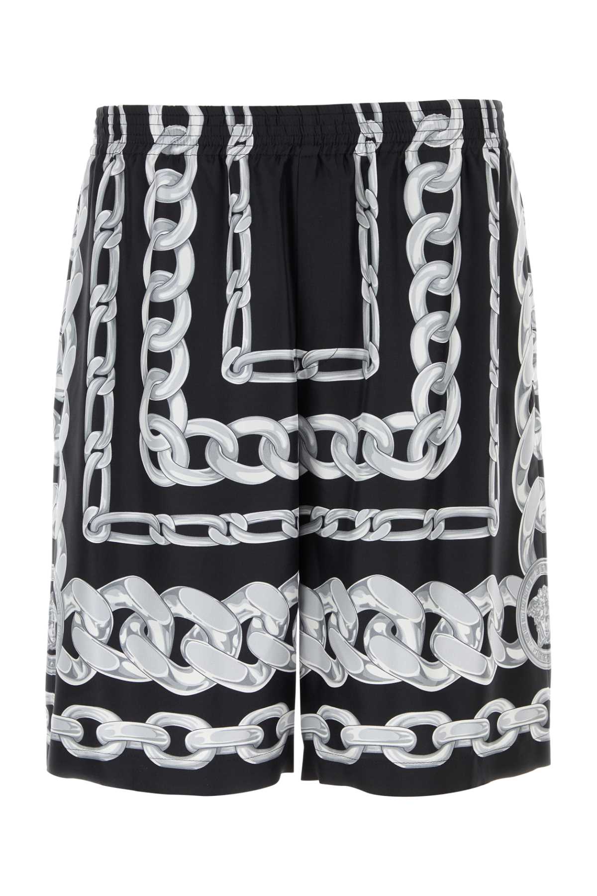 VERSACE Printed Silk Bermuda Shorts for Men