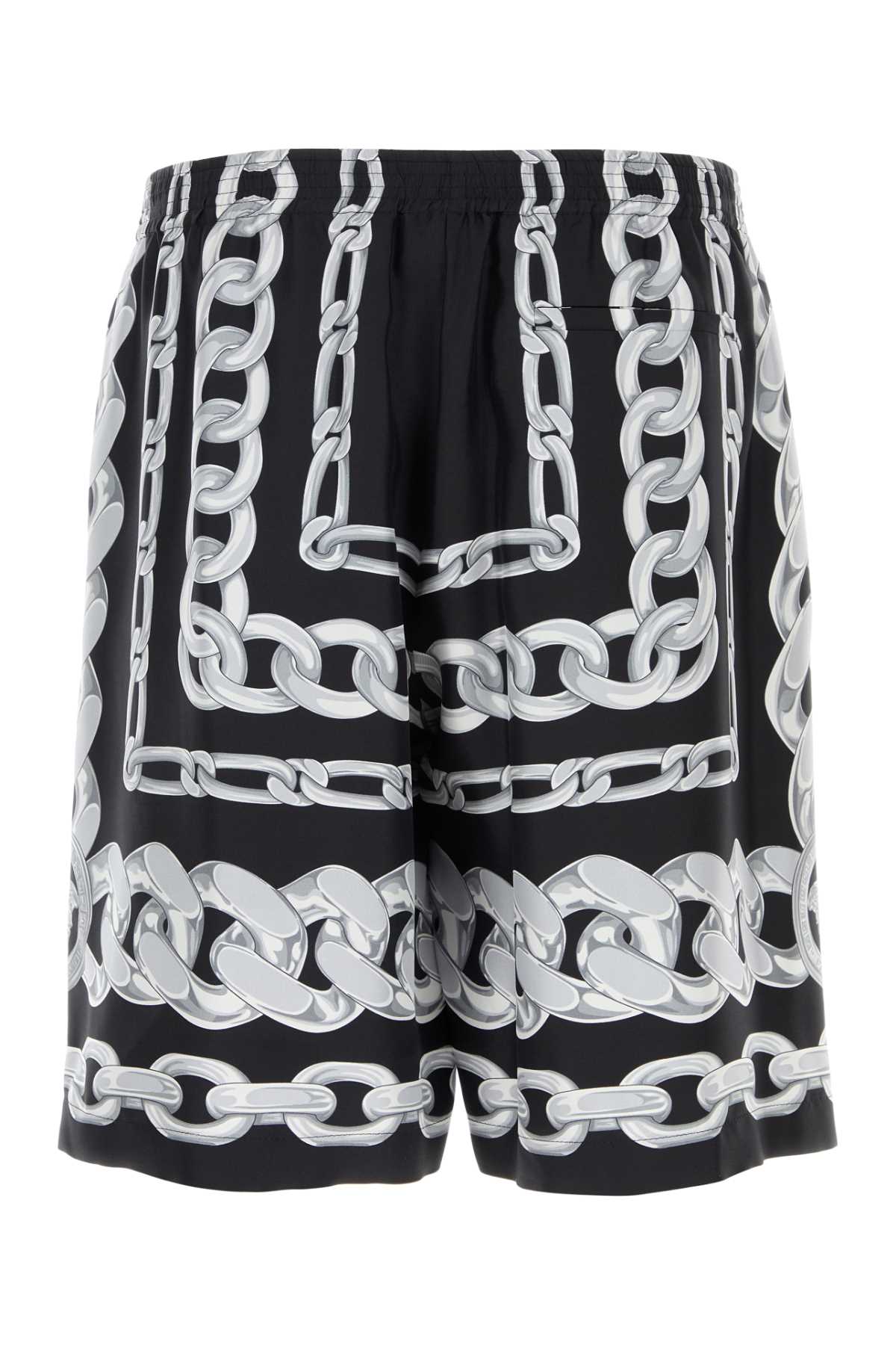 VERSACE Printed Silk Bermuda Shorts for Men