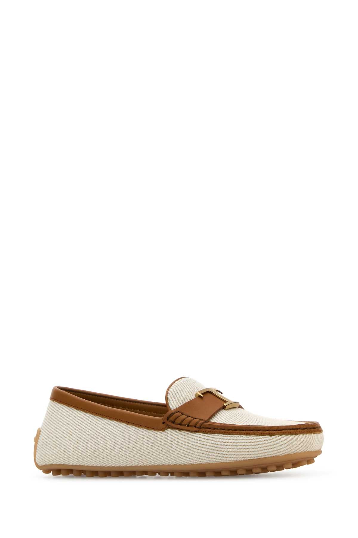 TOD'S Chic Sand Fabric City Loafers for Women