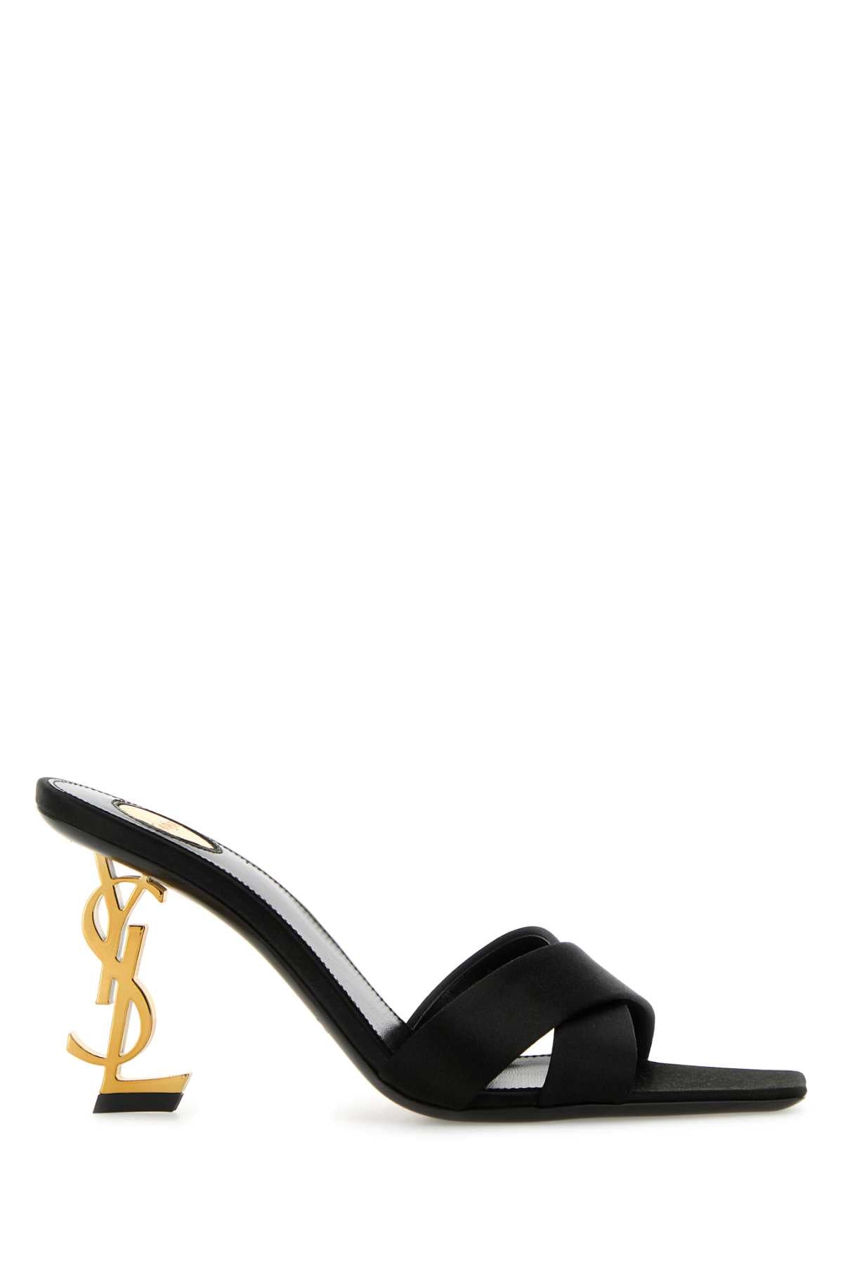 SAINT LAURENT Elegant Mini Satin Flat with 8.5 cm Heel Height