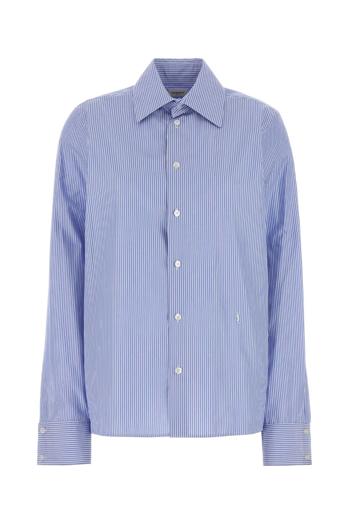 SAINT LAURENT Embroidered Poplin Cassandre Shirt