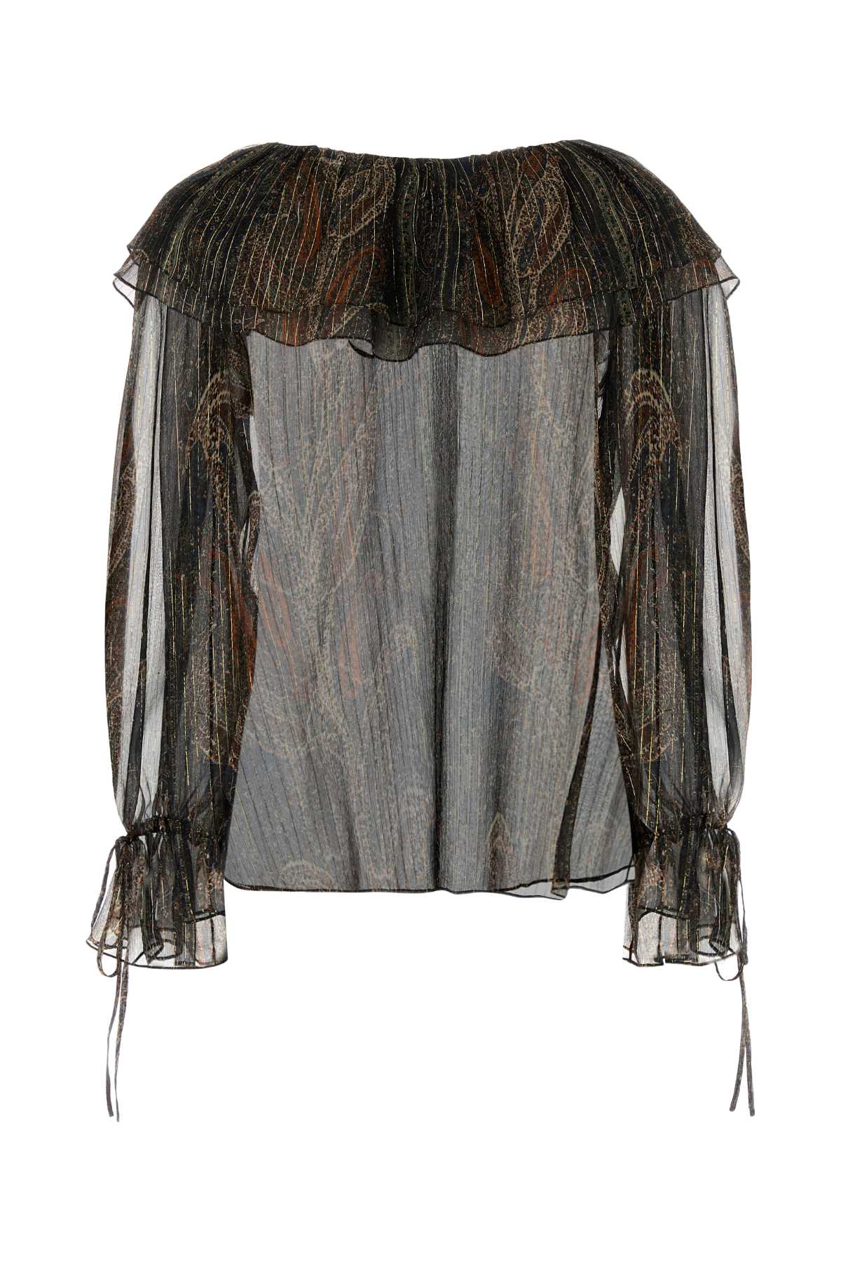 SAINT LAURENT Elegant Printed Silk Blend Blouse
