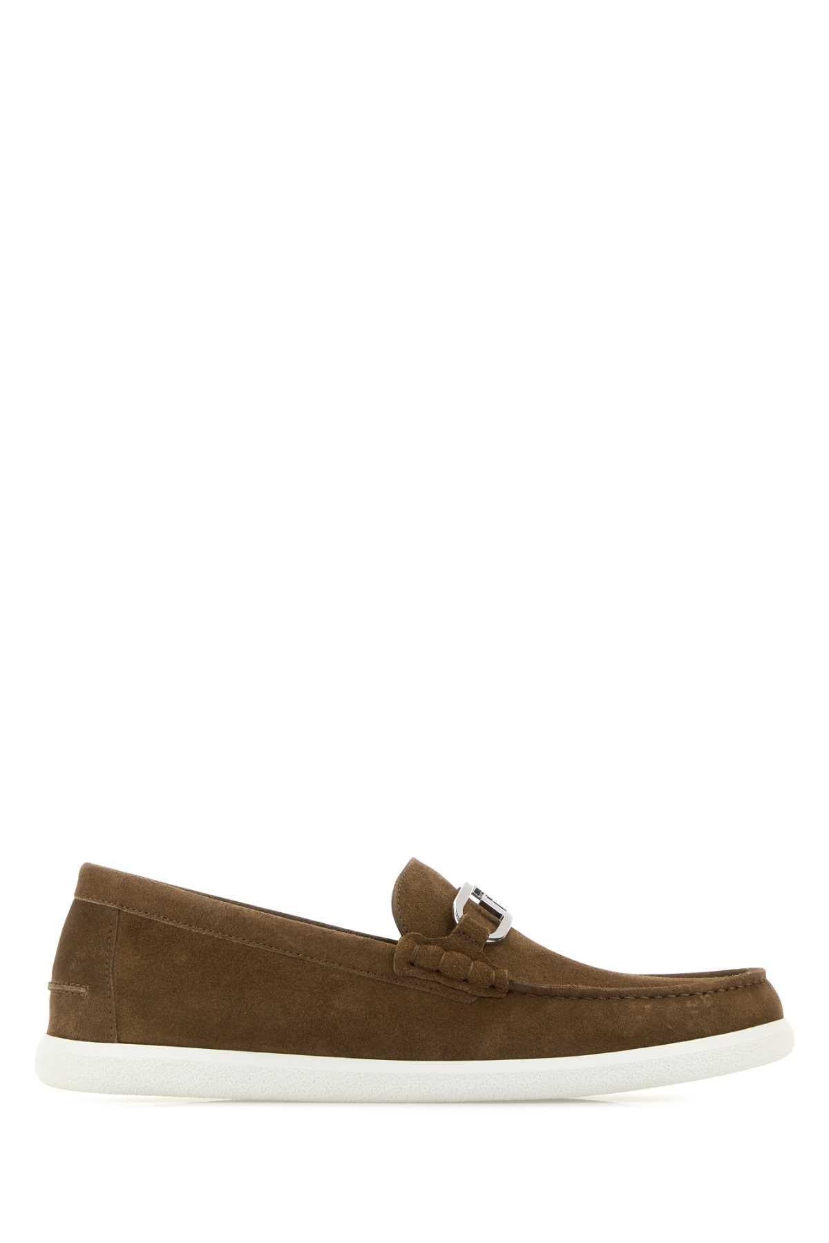 FENDI Suede O Lock Light Loafers