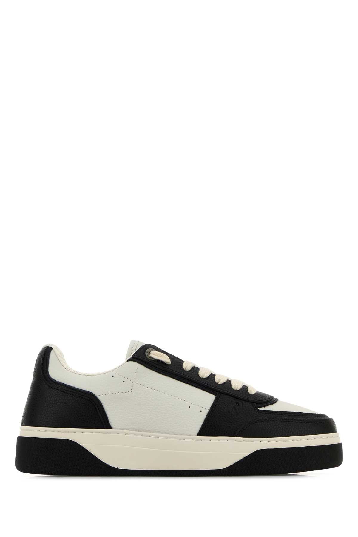 REPRESENT Two-Tone Leather and Suede Initial Sneaker