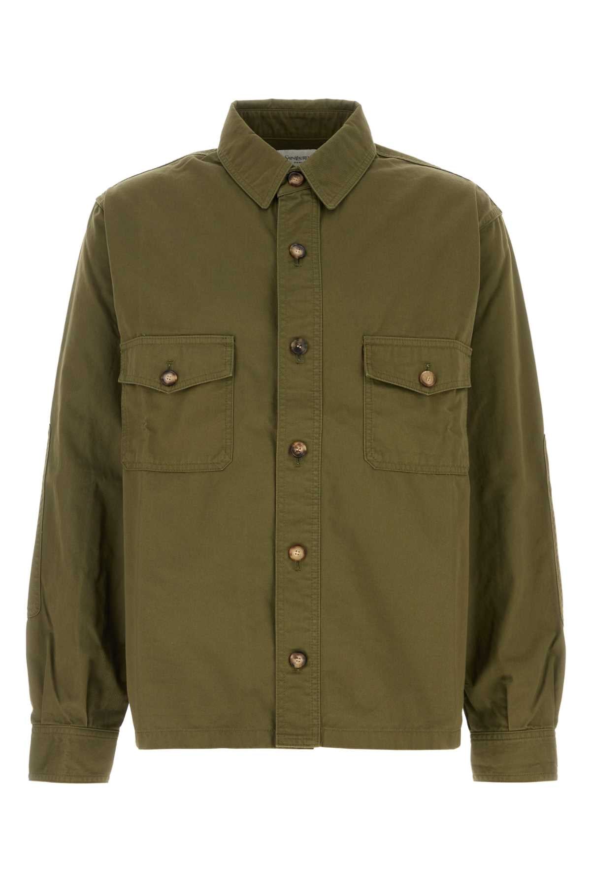 SAINT LAURENT Twill Military-Inspired Shirt