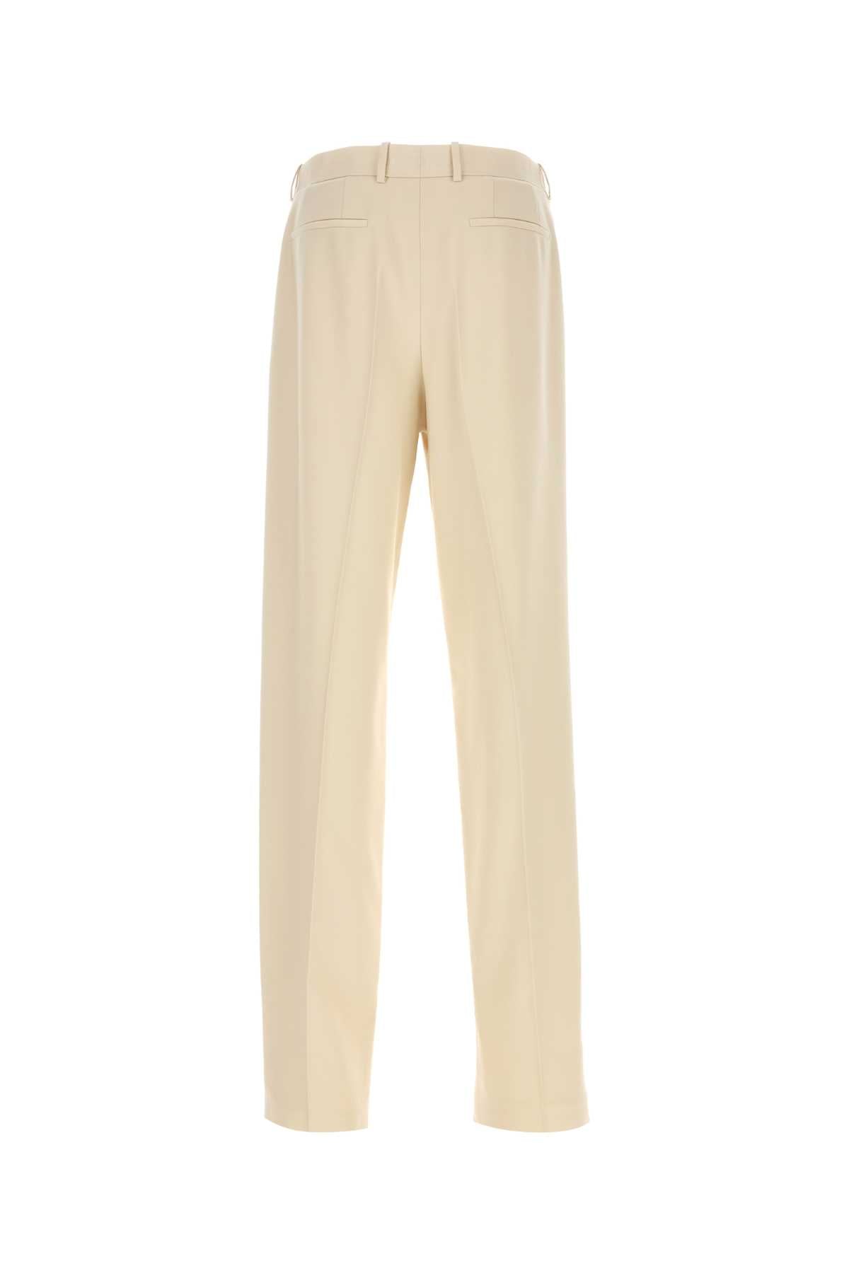 SAINT LAURENT Luxurious Sand Wool Pants for Men