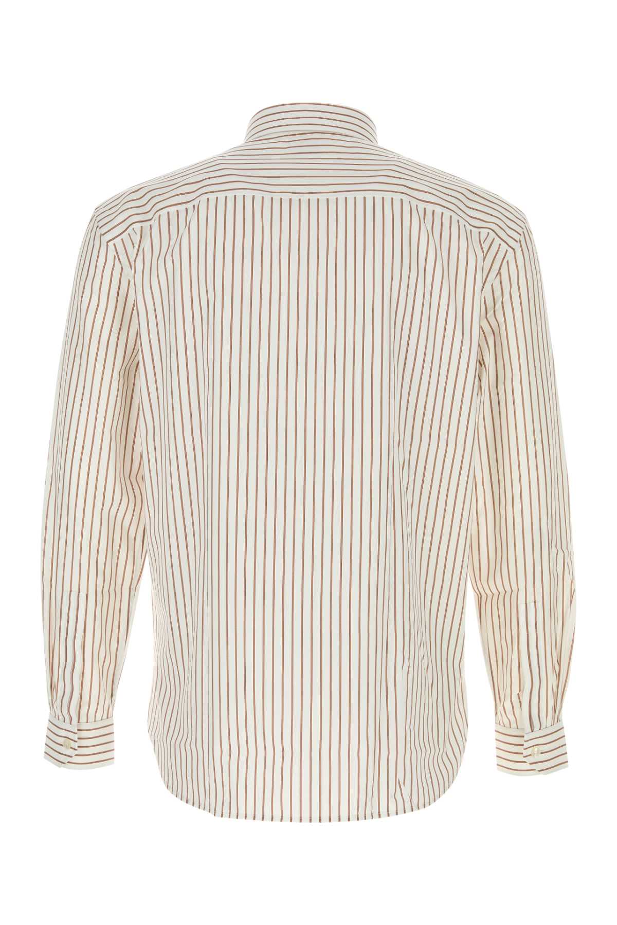 SAINT LAURENT Men's Embroidered Poplin Shirt