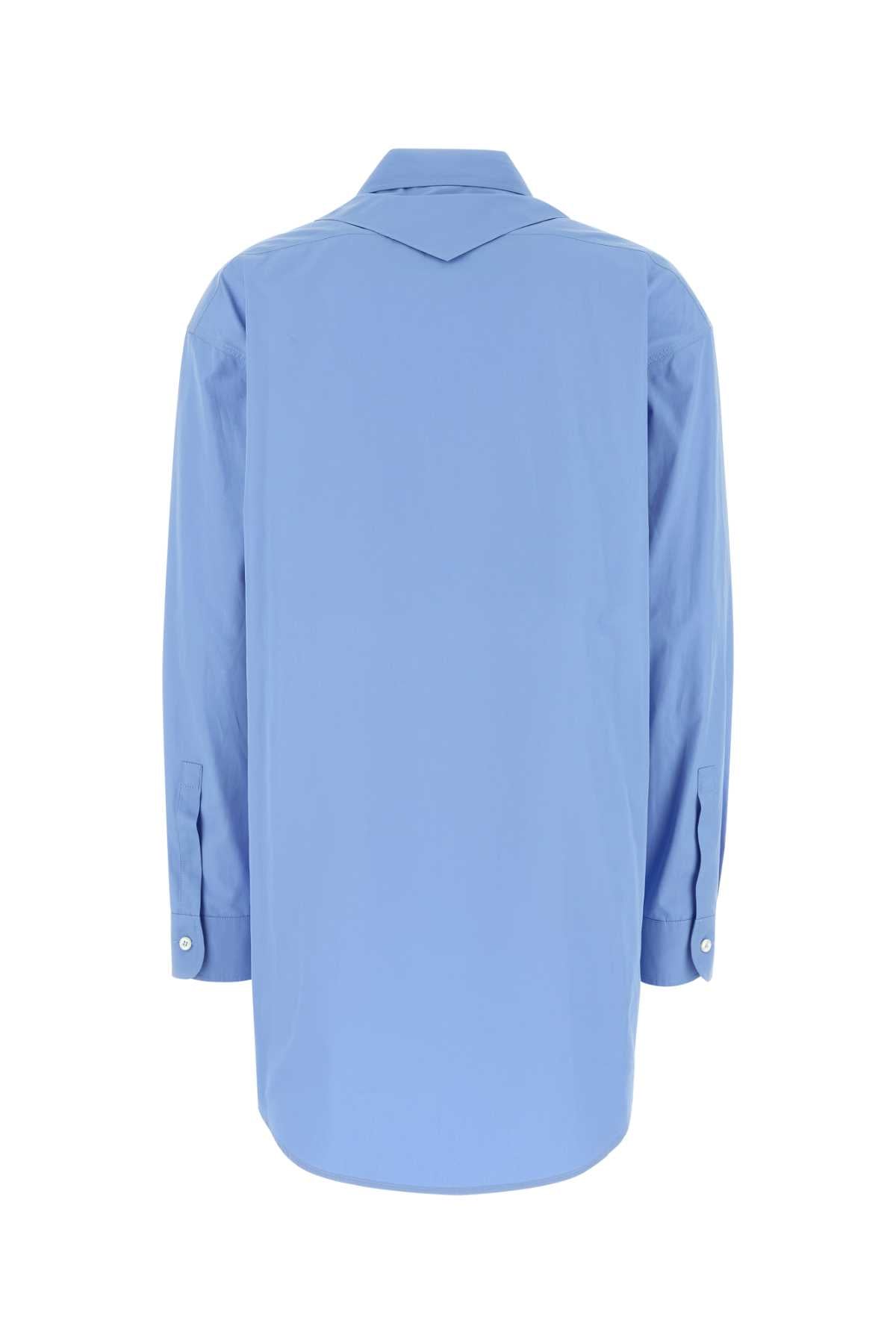 MIU MIU Light Blue Poplin Mini Shirt for Women