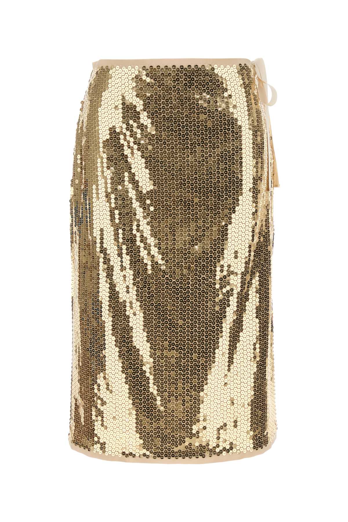 PRADA Embellished Mini Mesh Skirt