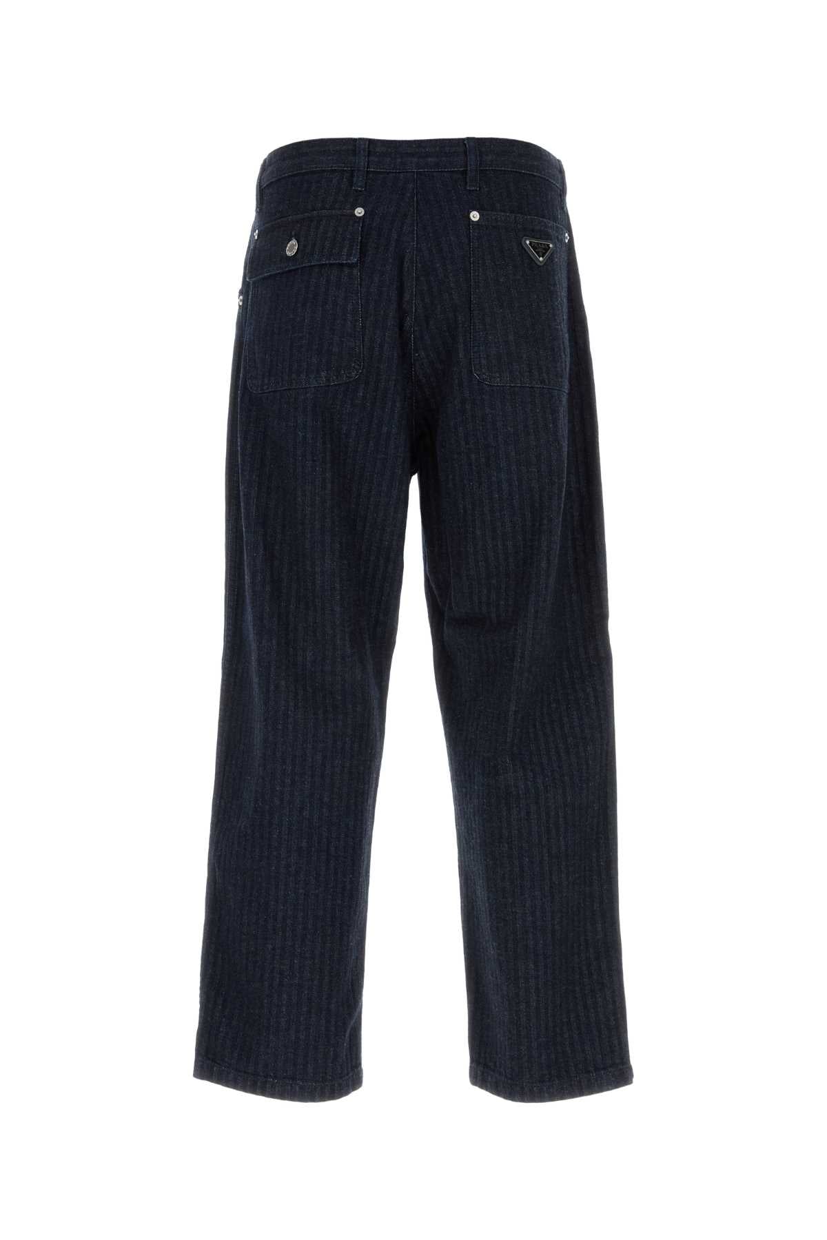 PRADA Embroidered Denim Jeans for Men