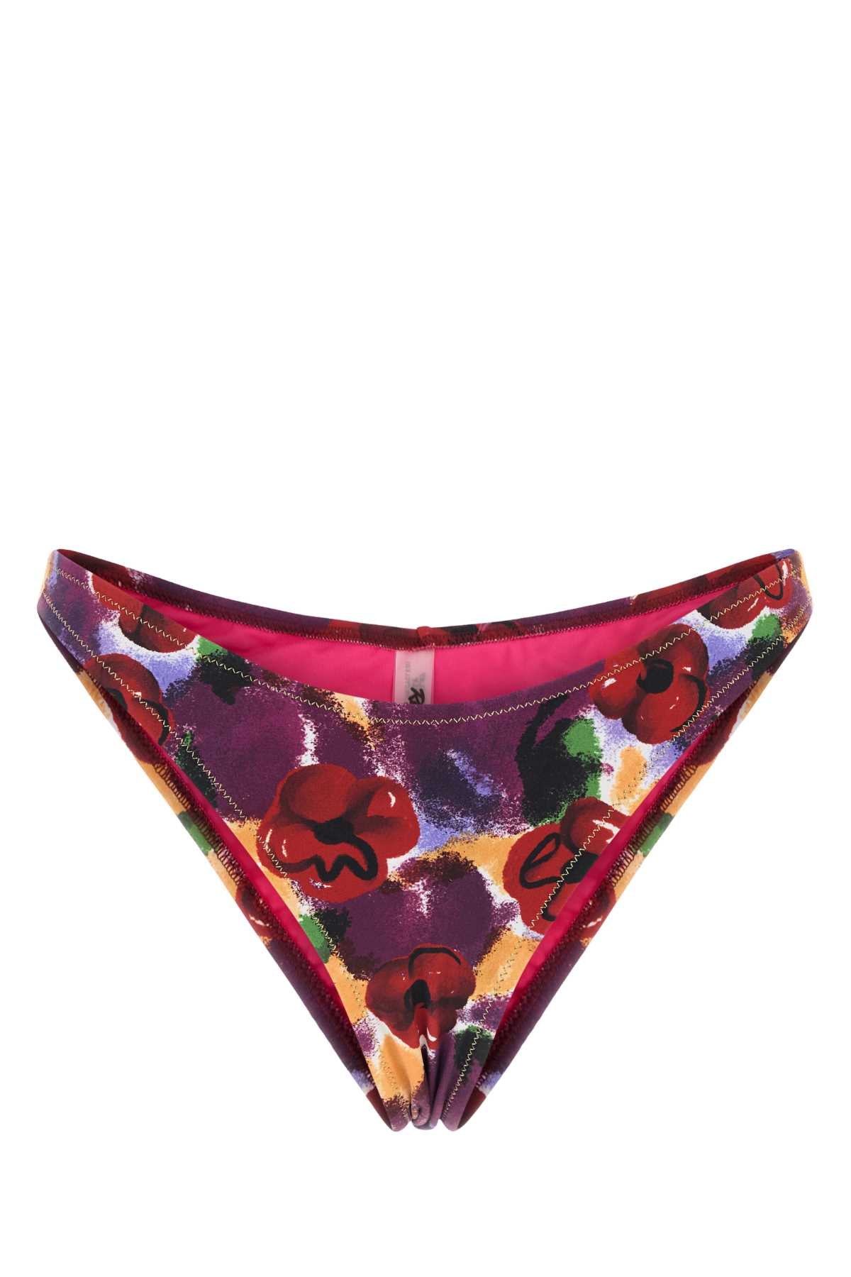 REINA OLGA Printed Stretch Nylon Brigitte Mini Bikini Bottom