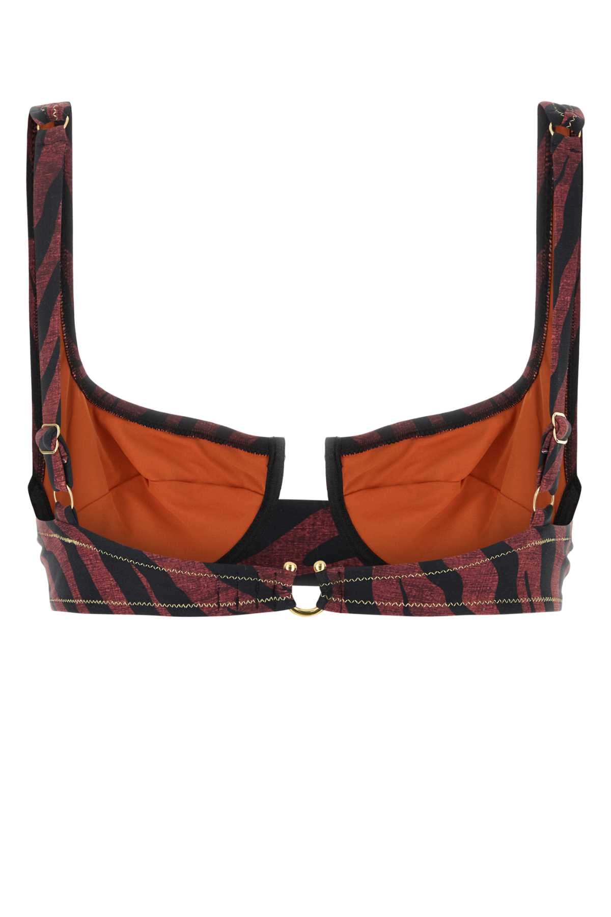 REINA OLGA Printed Stretch Nylon Mini Brigitte Bikini Top