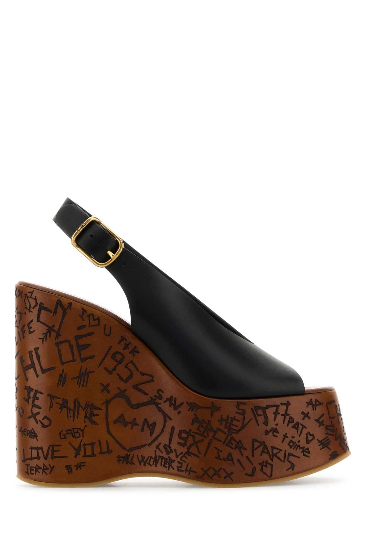 CHLOE Maxime Wedge Sandals - 13 cm Heel Height