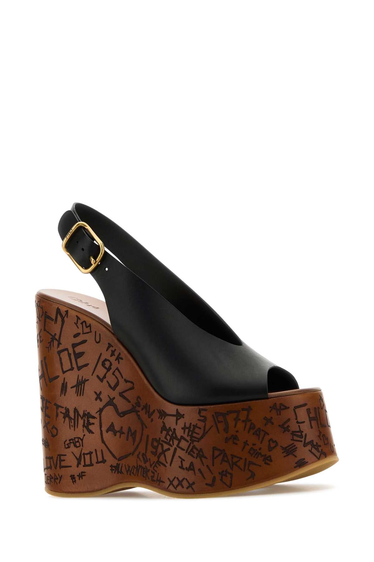 CHLOE Maxime Wedge Sandals - 13 cm Heel Height