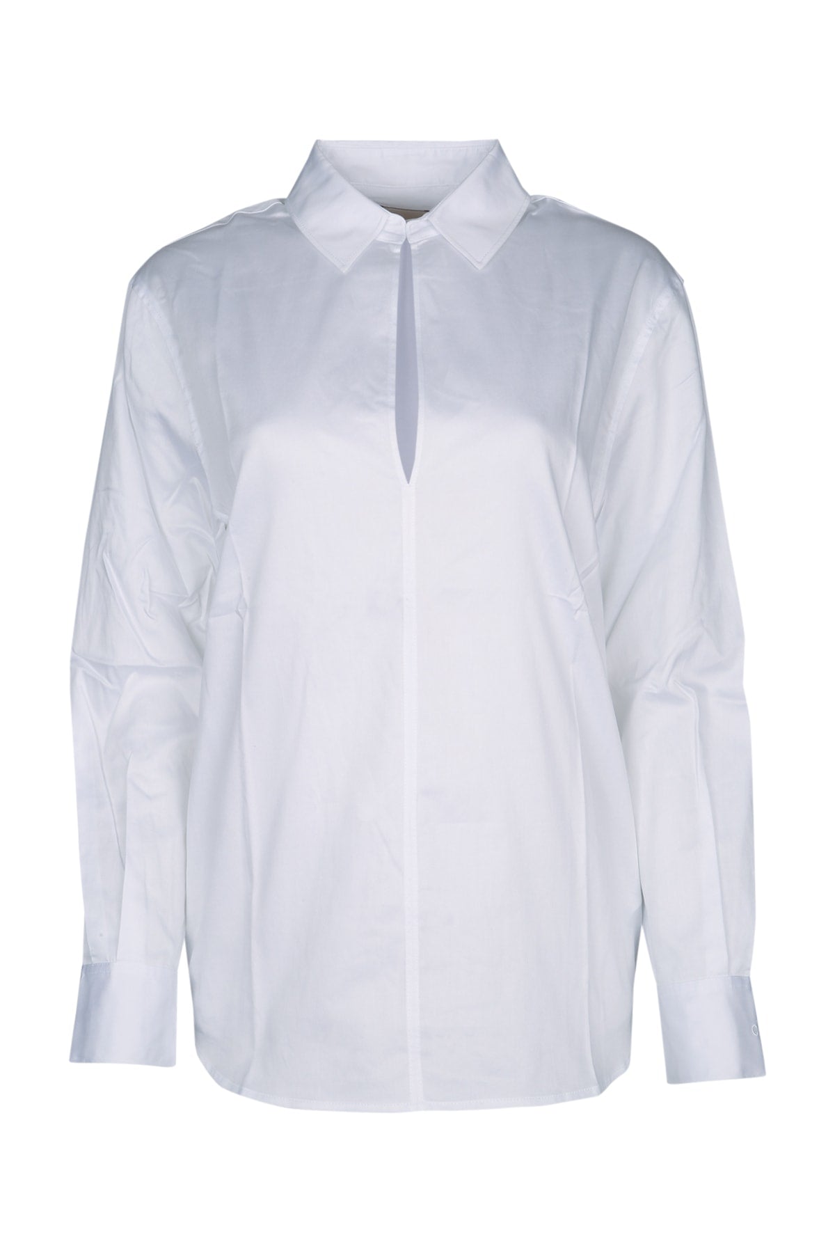 CALVIN KLEIN Soft Cotton Front Slit Shirt for Women
