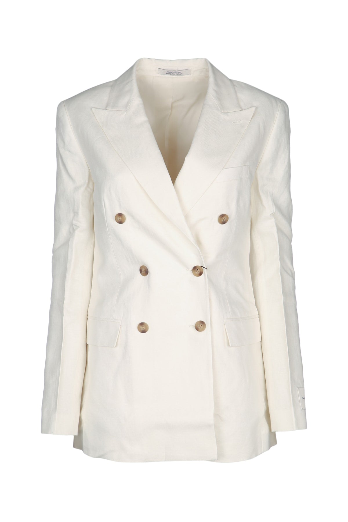CALVIN KLEIN Relaxed Linen Double-Breasted Blazer for Women