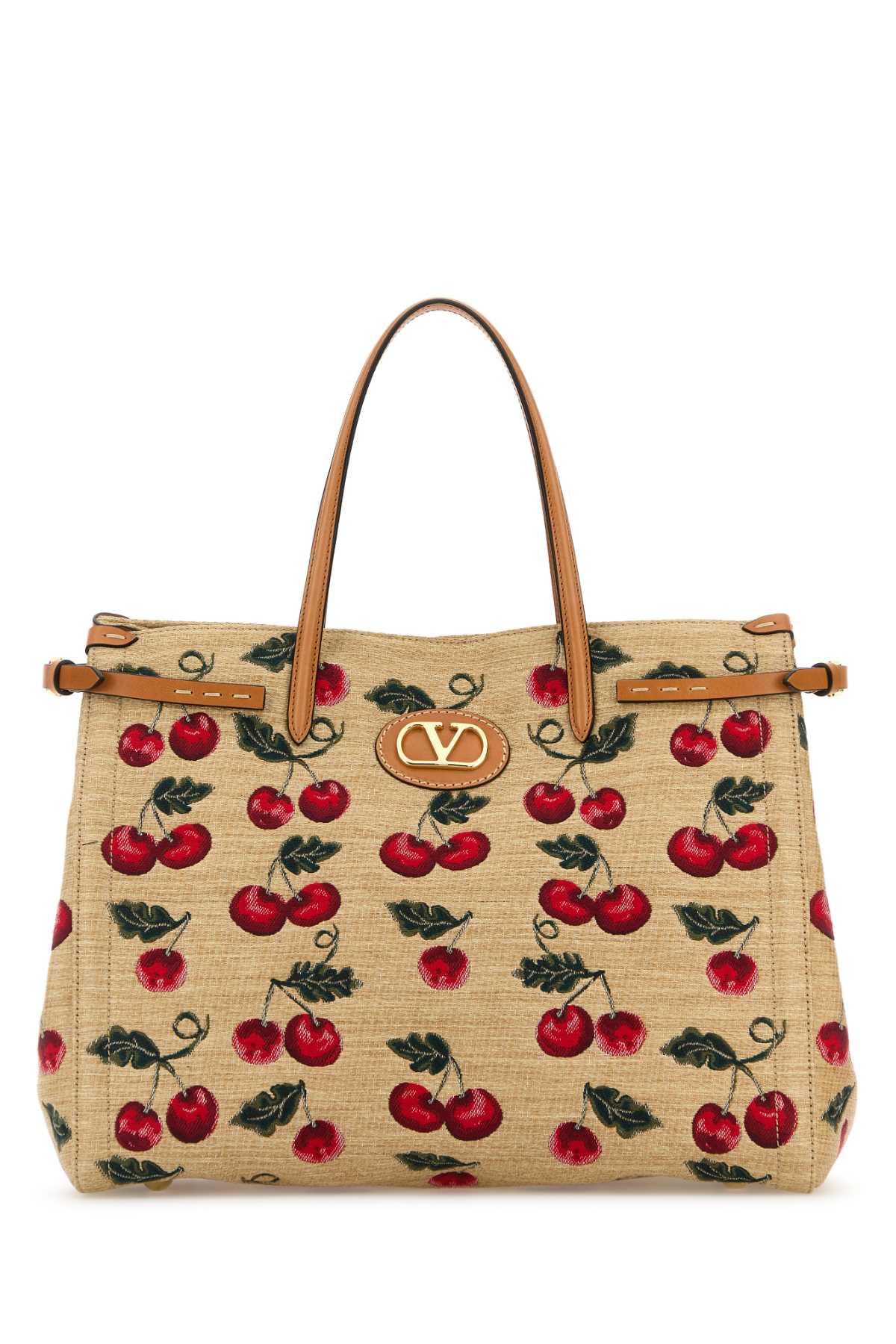 VALENTINO GARAVANI Embroidered Raffia Antibes Handbag - 35cm x 29cm x 18cm