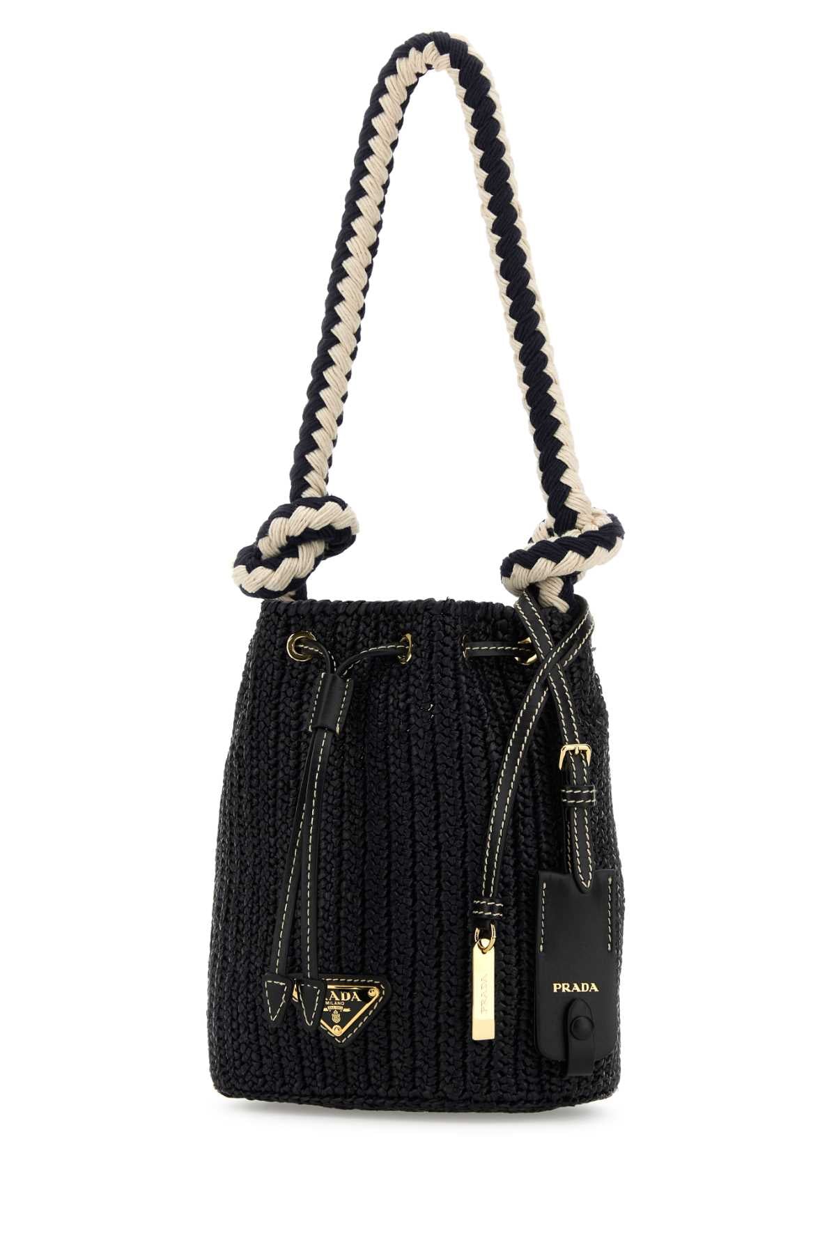 PRADA Mini Crochet Bucket Handbag