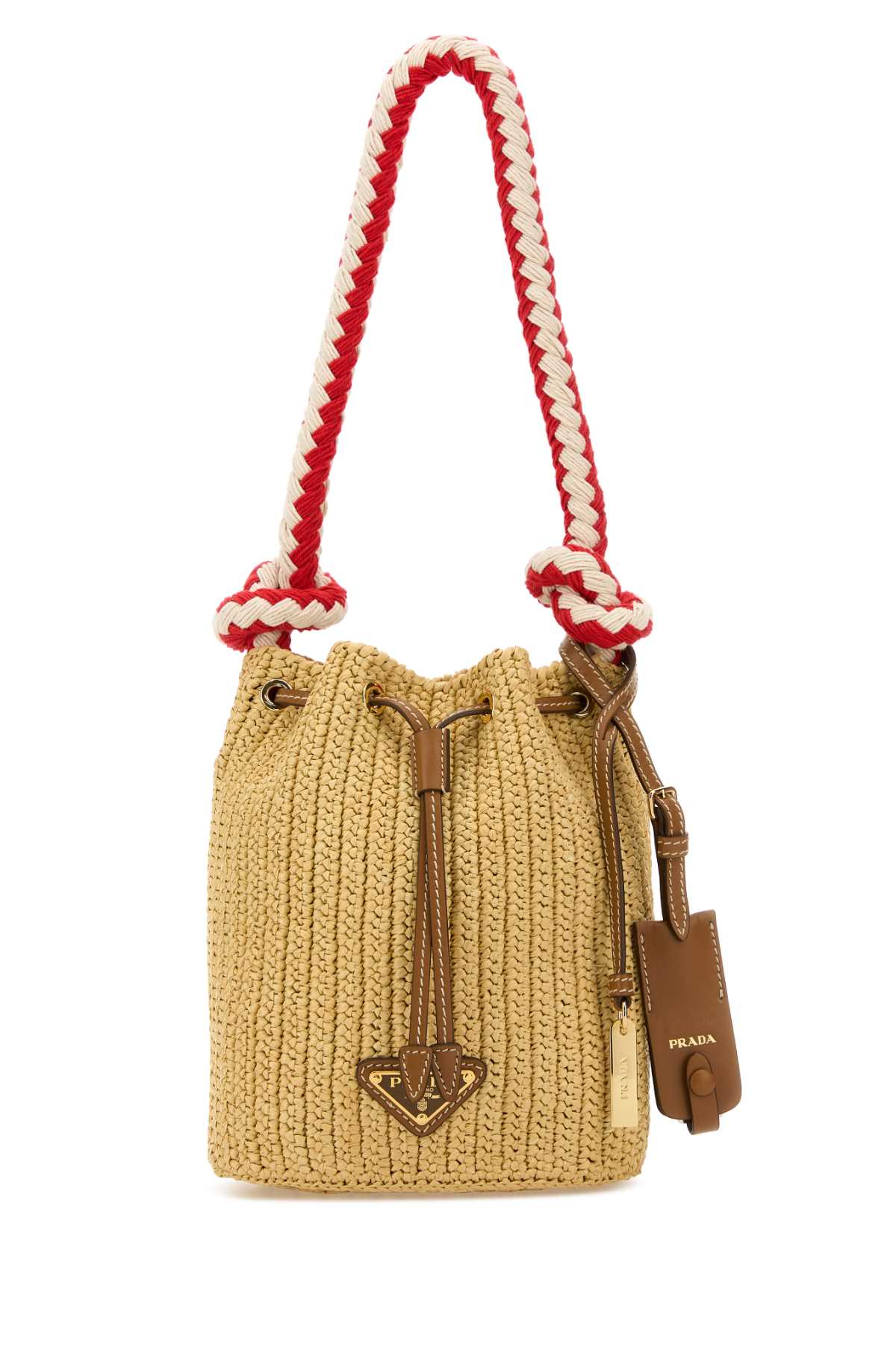 PRADA Mini Crochet Bucket Handbag