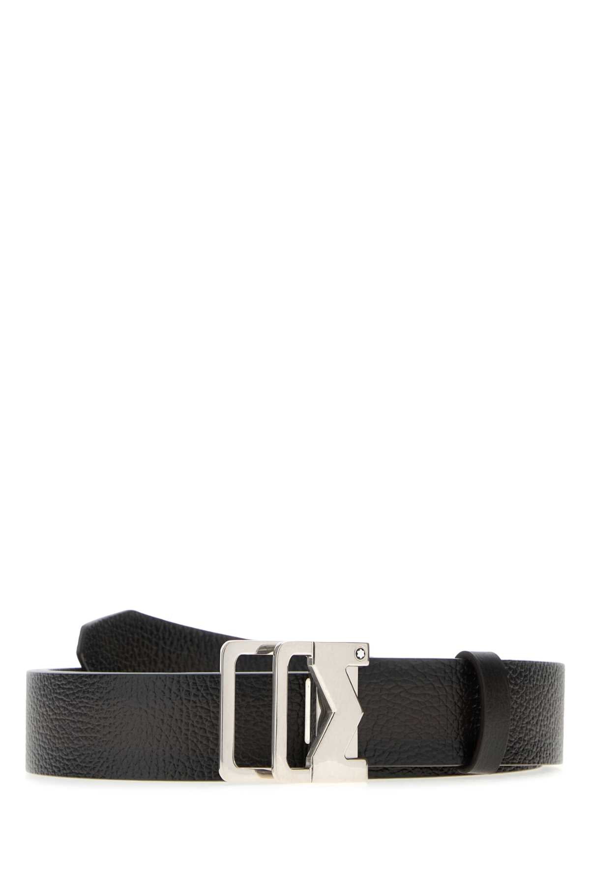 MONTBLANC Classic Leather Belt - 3.5 cm Height