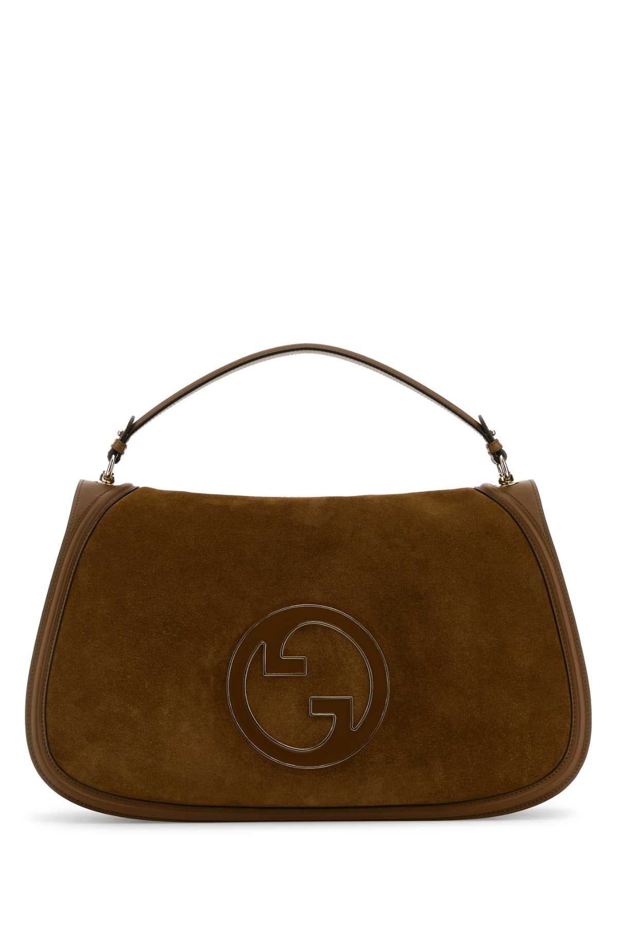 GUCCI Large Suede and Leather Handbag