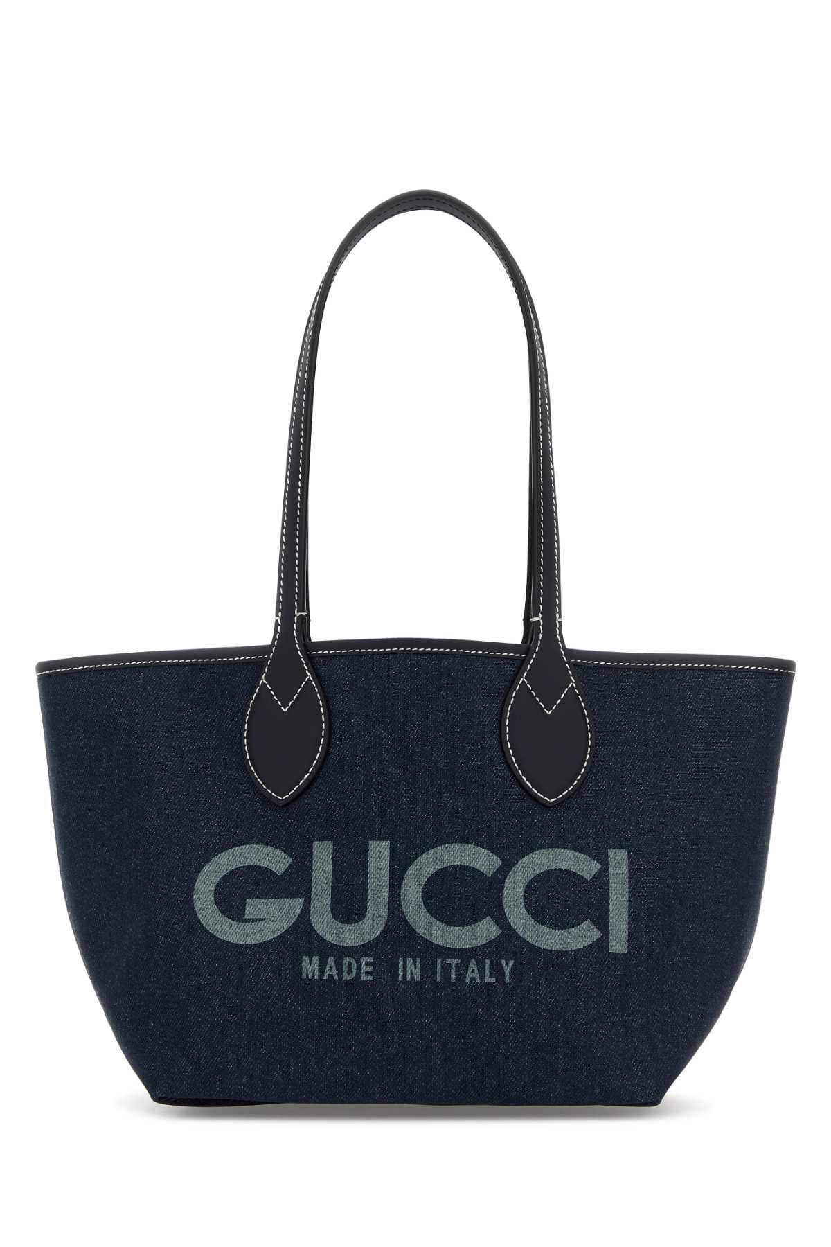 GUCCI Reversible Denim Totissima Mini Shopping Handbag